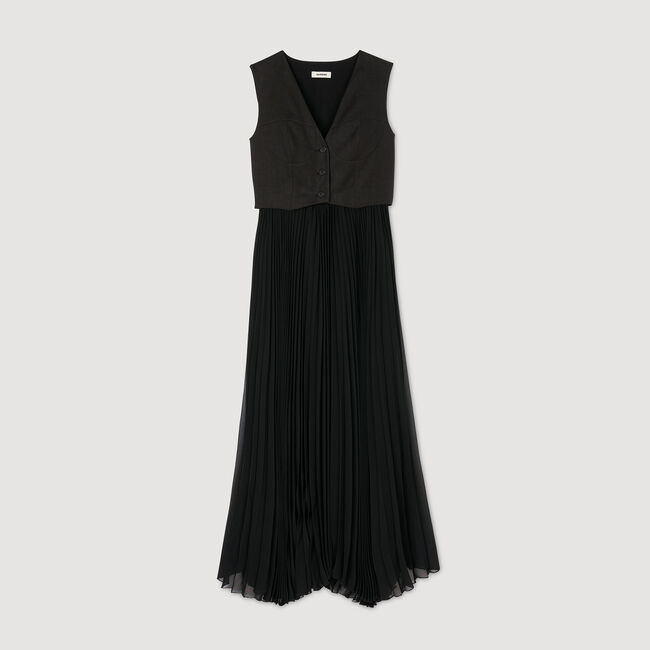 Robe longue plissée