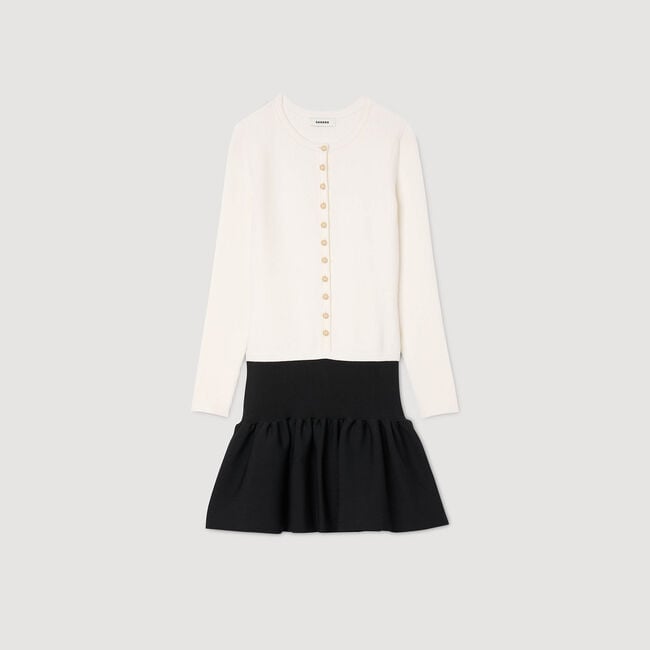 Robe courte 2 en 1 bicolore 