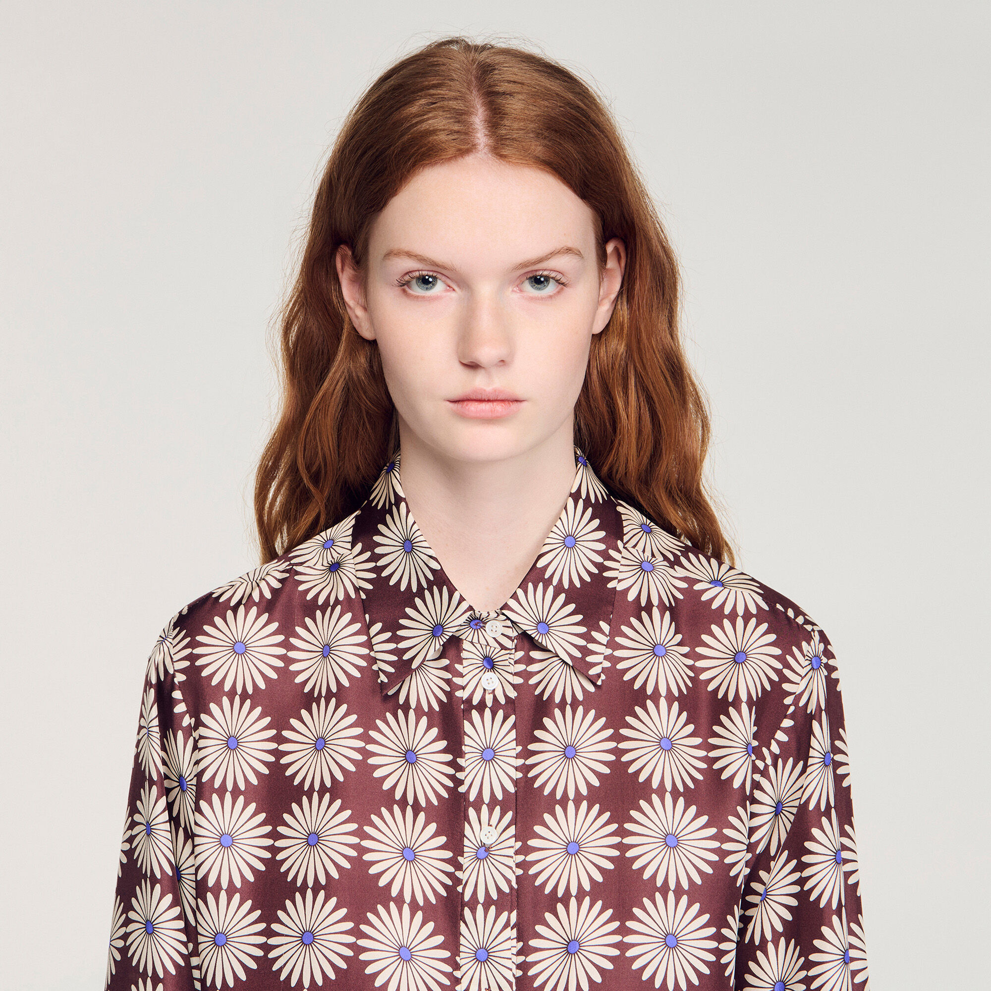 Seidenhemd mit Blumenprint