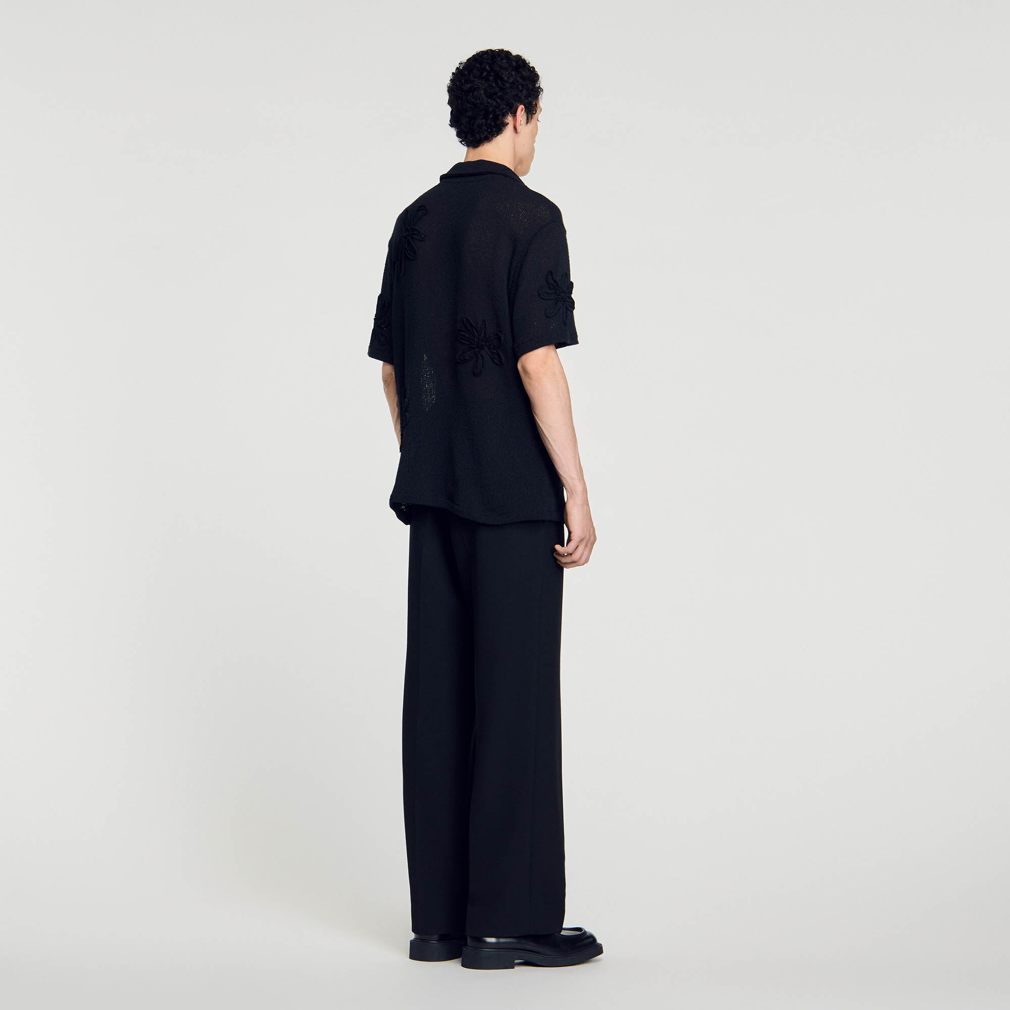Chemise en maille à fleurs