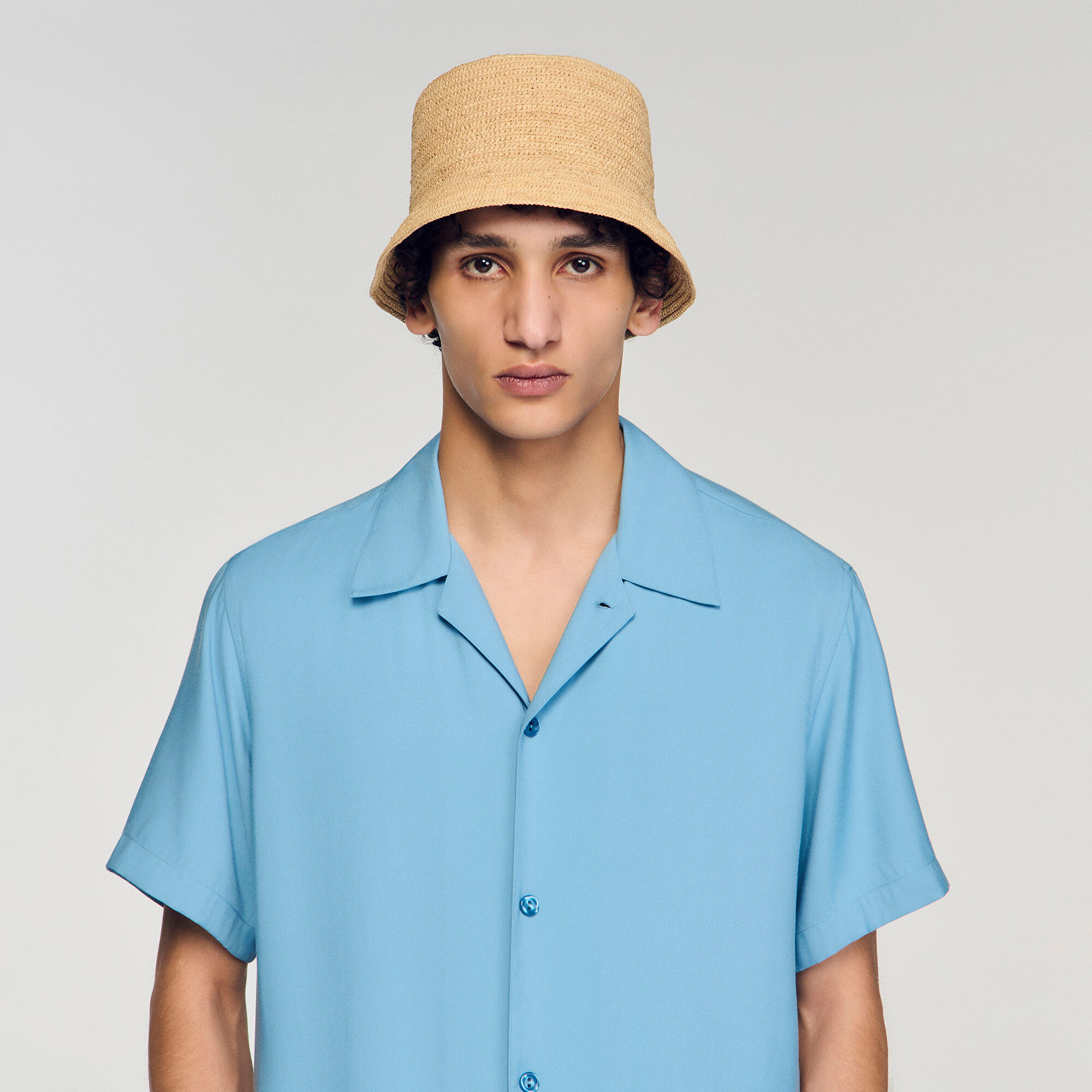 Crochet raffia bucket hat