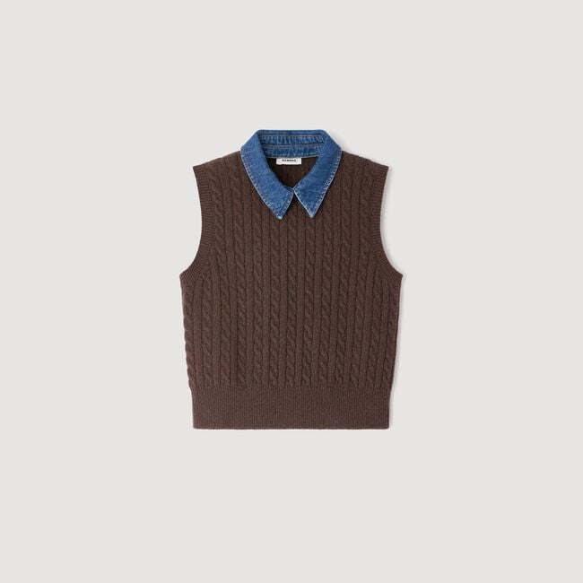 Pull en maille et denim