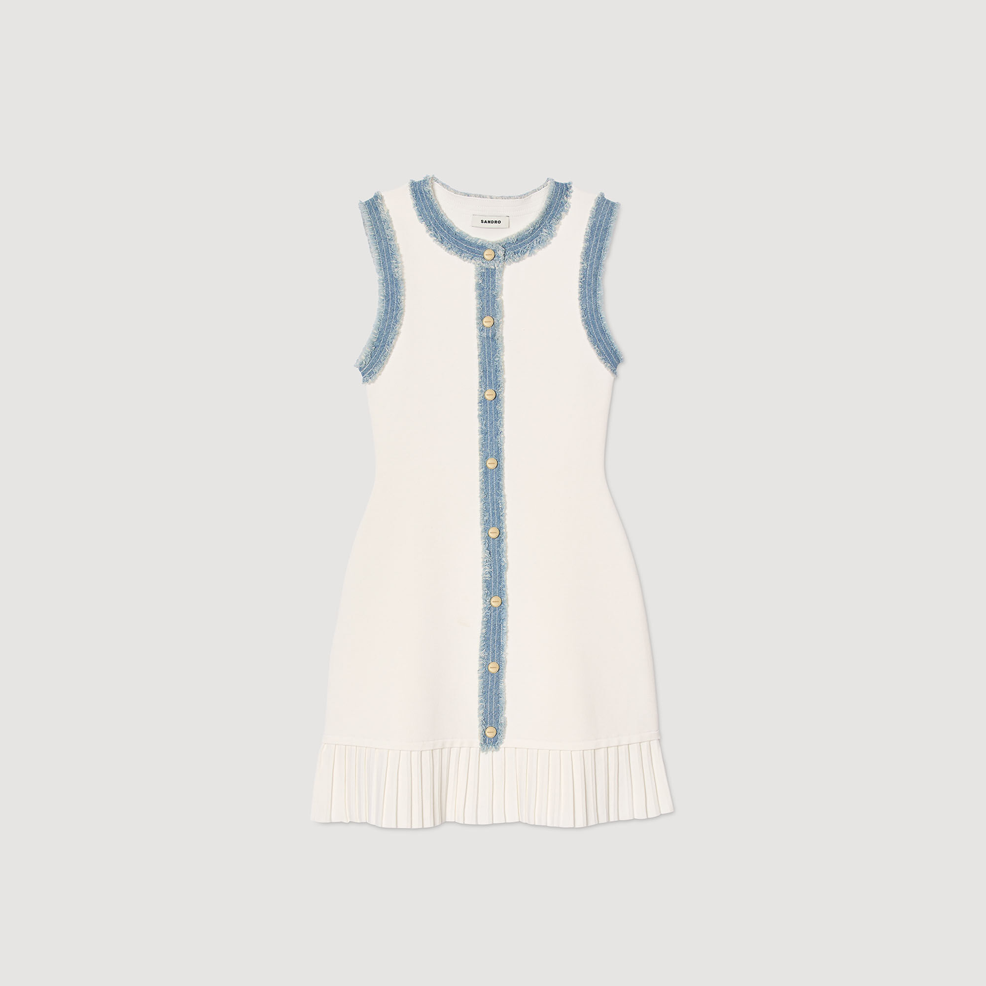 Kurzes Strickkleid mit Volant