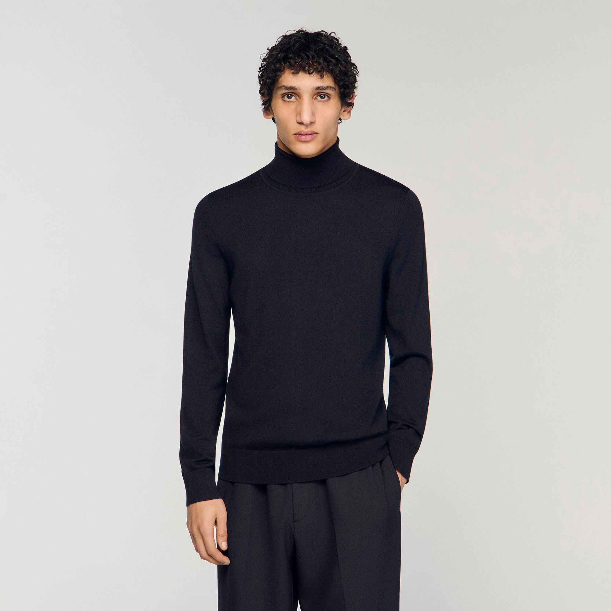 Roll neck wool sweater