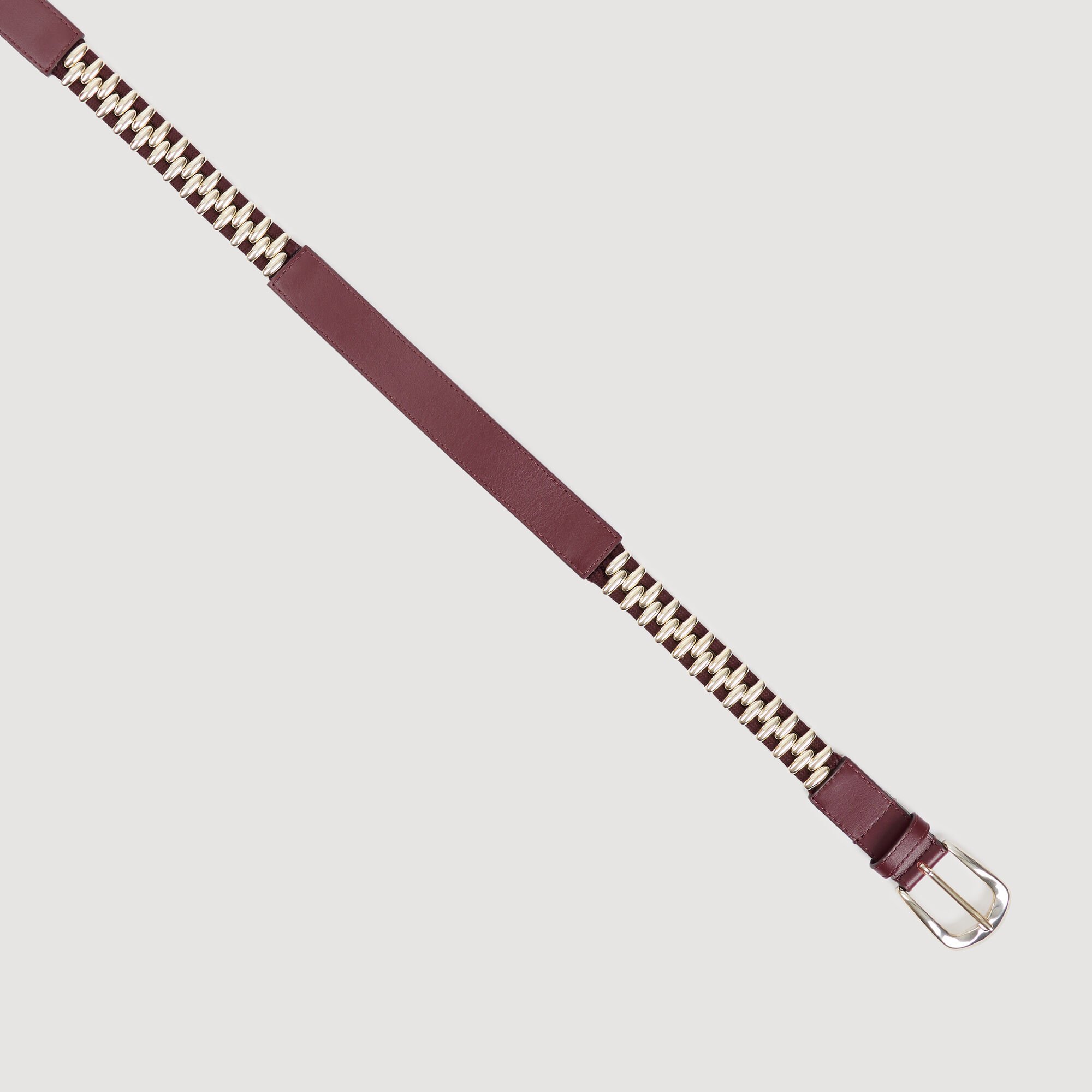 Leather and metal belt