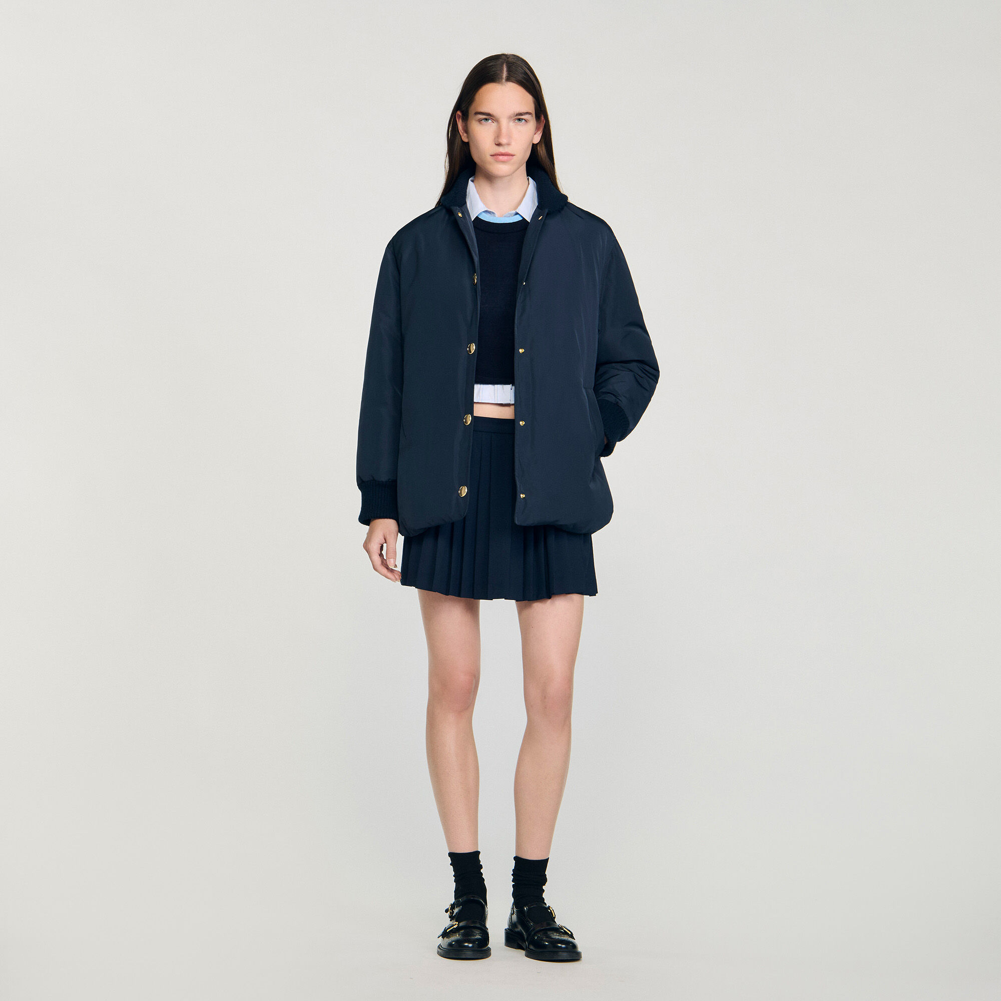 Daunenjacke mit Teddykragen