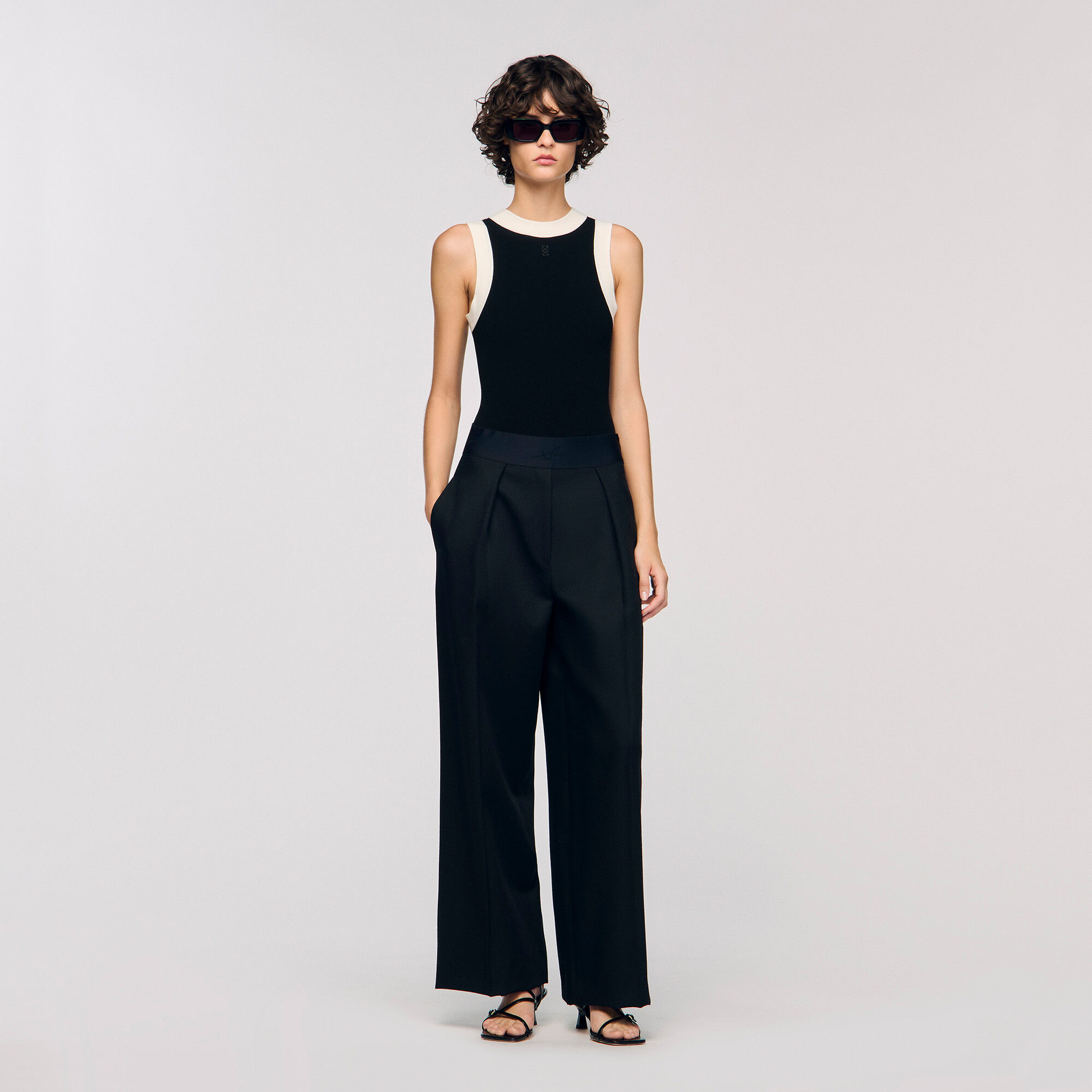Body en maille bicolore
