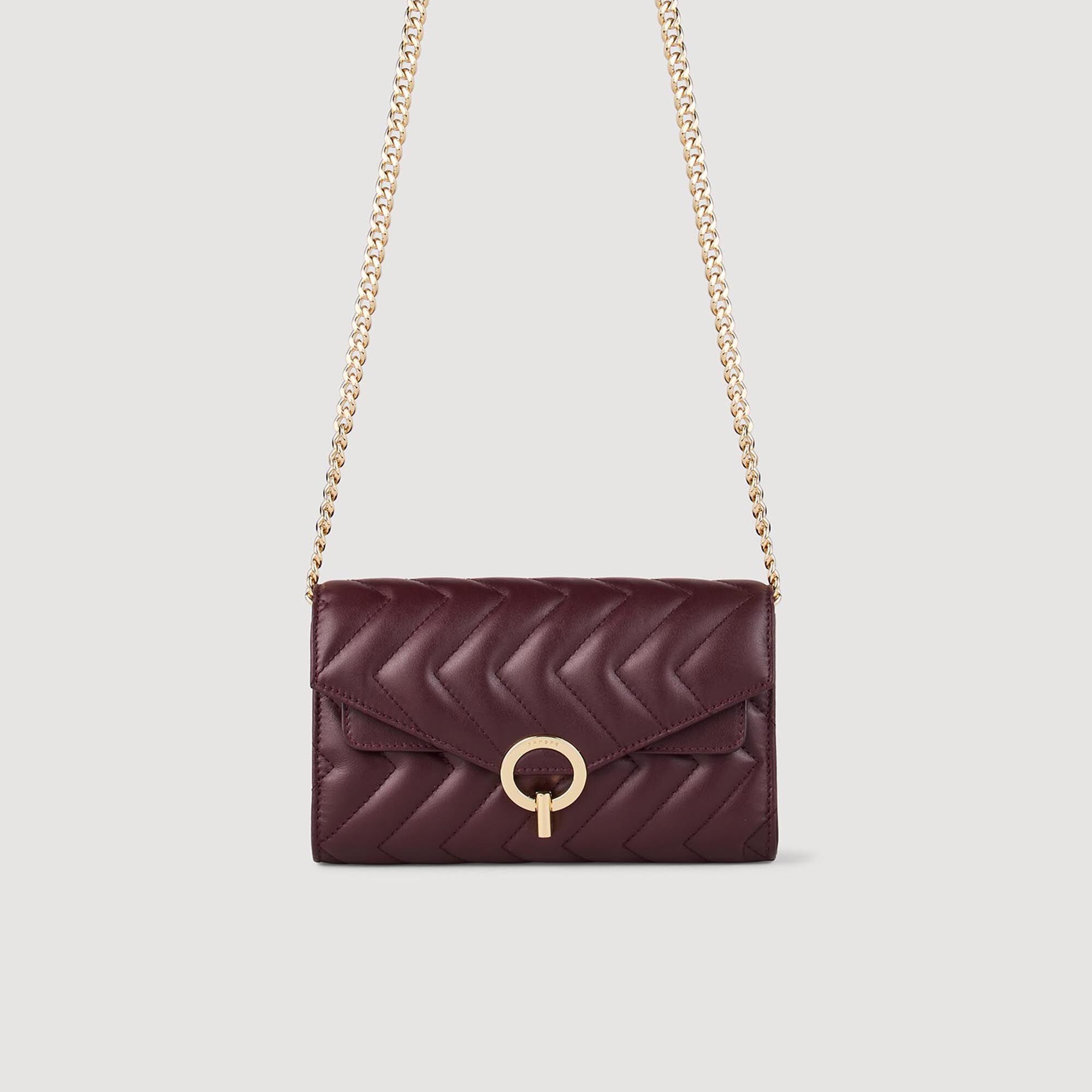 Leather crossbody clutch bag