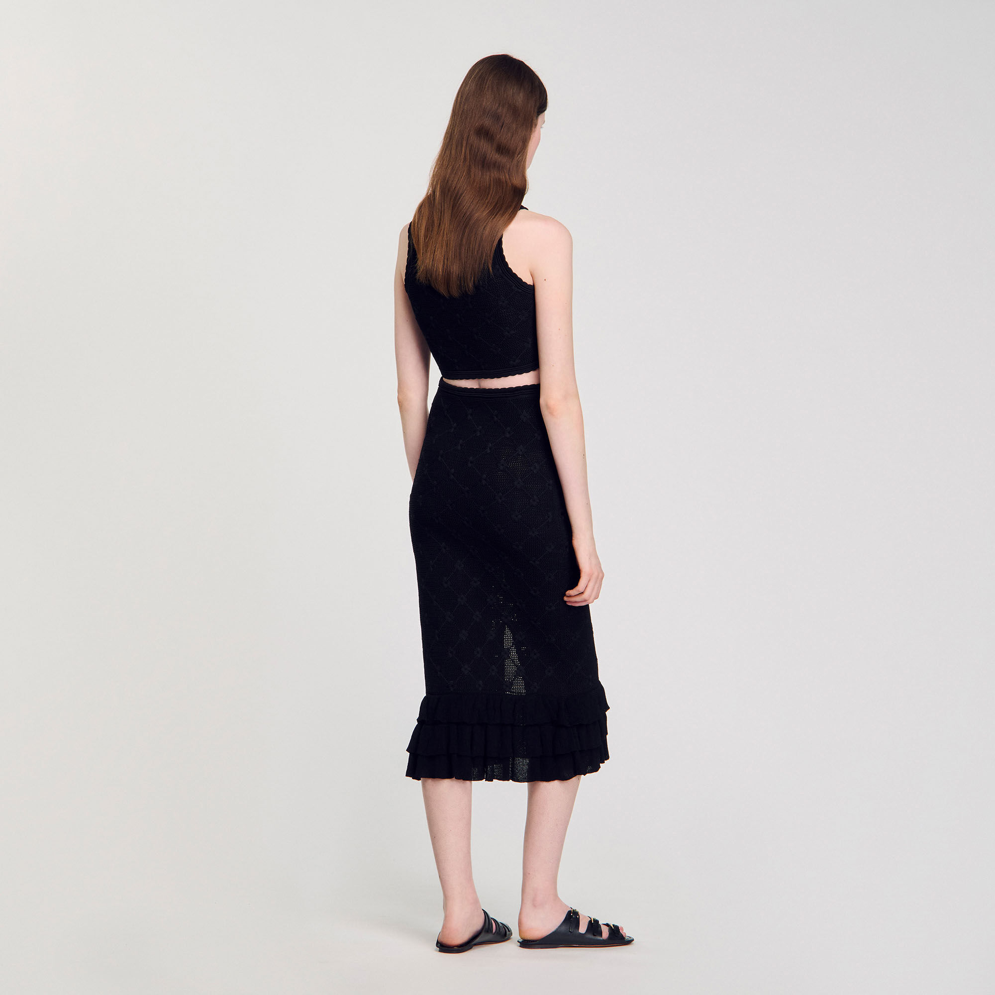 Jupe midi en maille