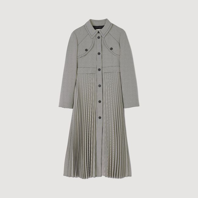 Trenchcoat mit Hahnentrittmuster