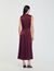 Draped satin-effect dress