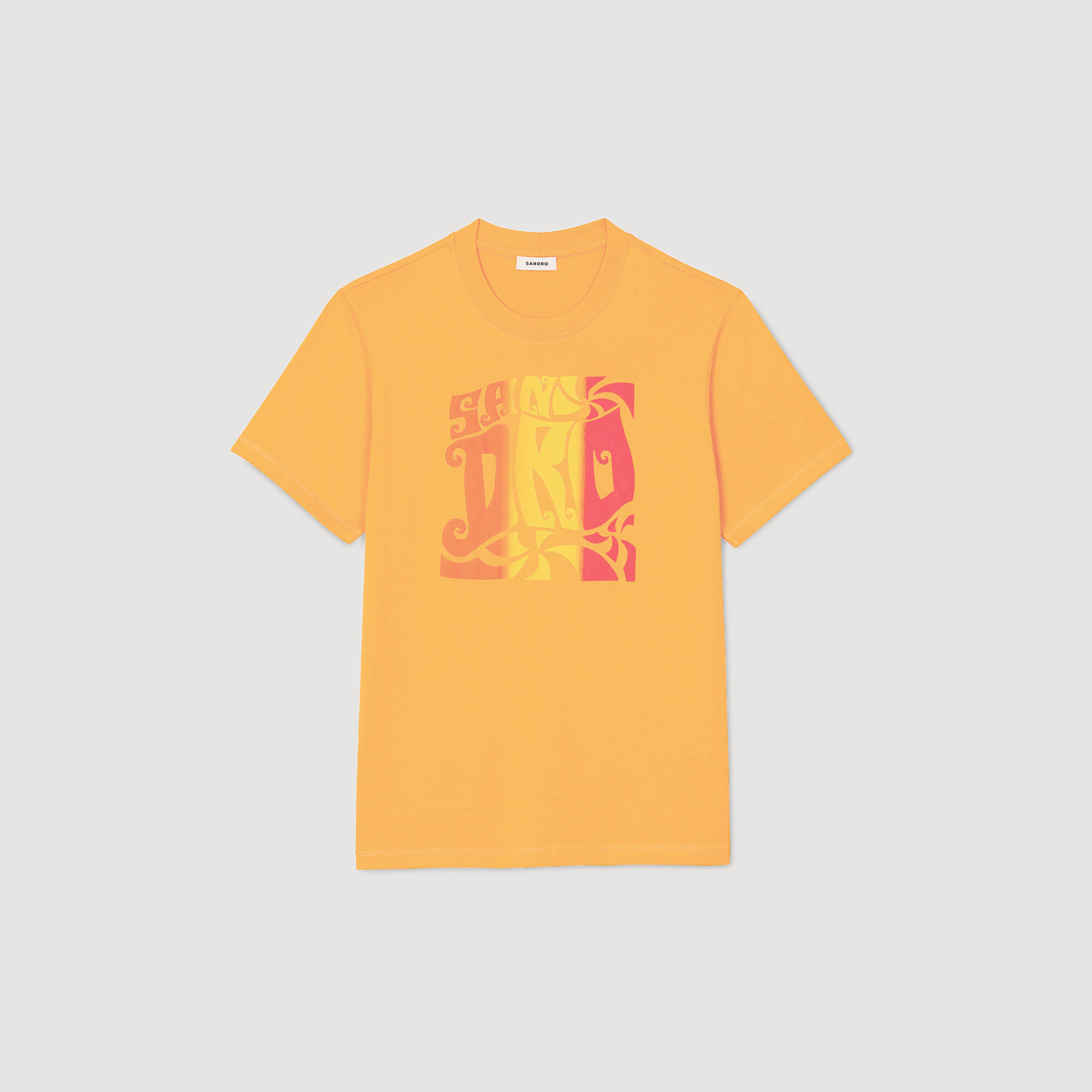 Baumwoll-T-Shirt mit Wellenmuster