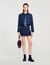 Veste courte à col en cuir 