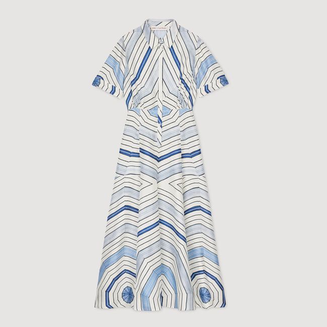 Midikleid aus Seide mit Spiralen