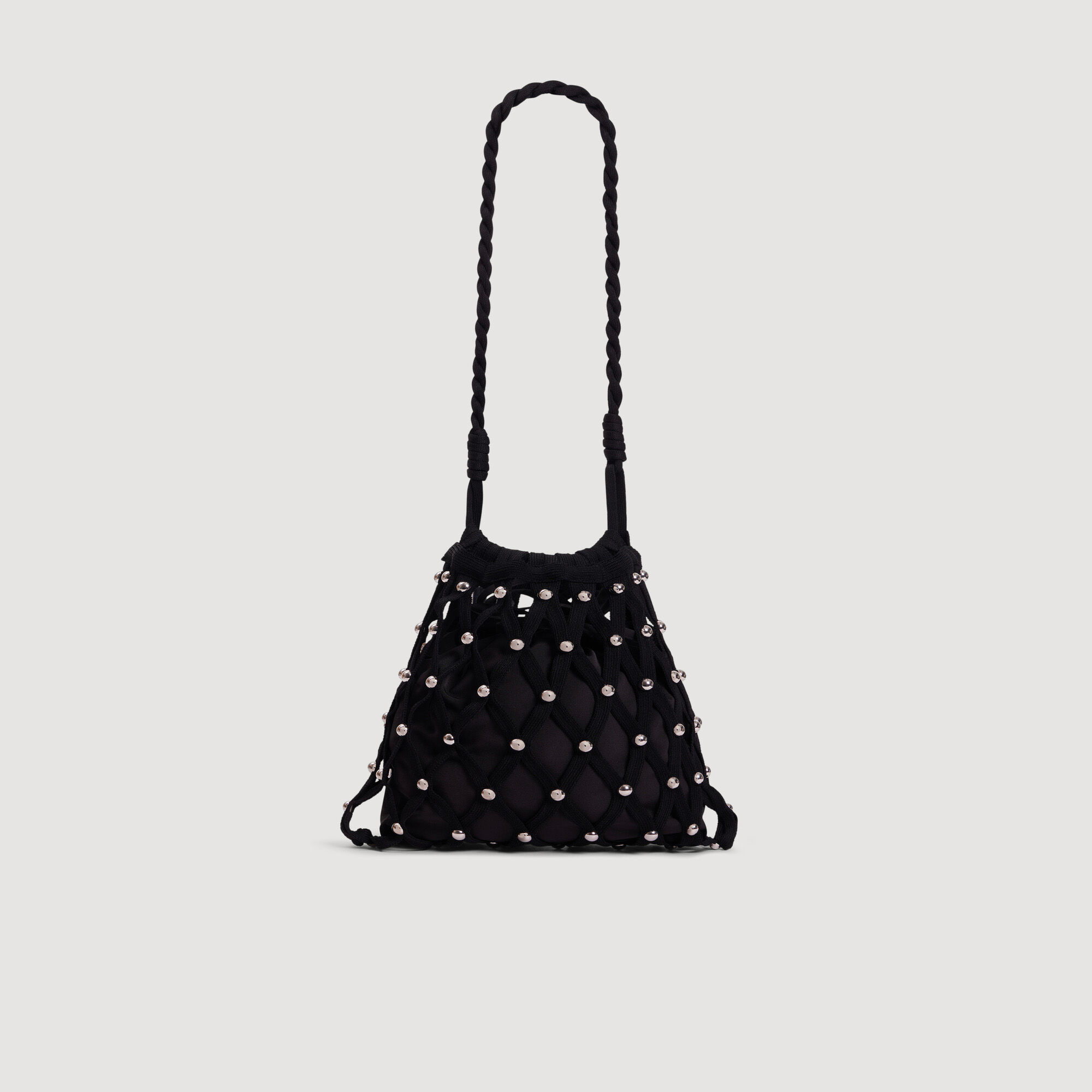 Studded net mesh bag