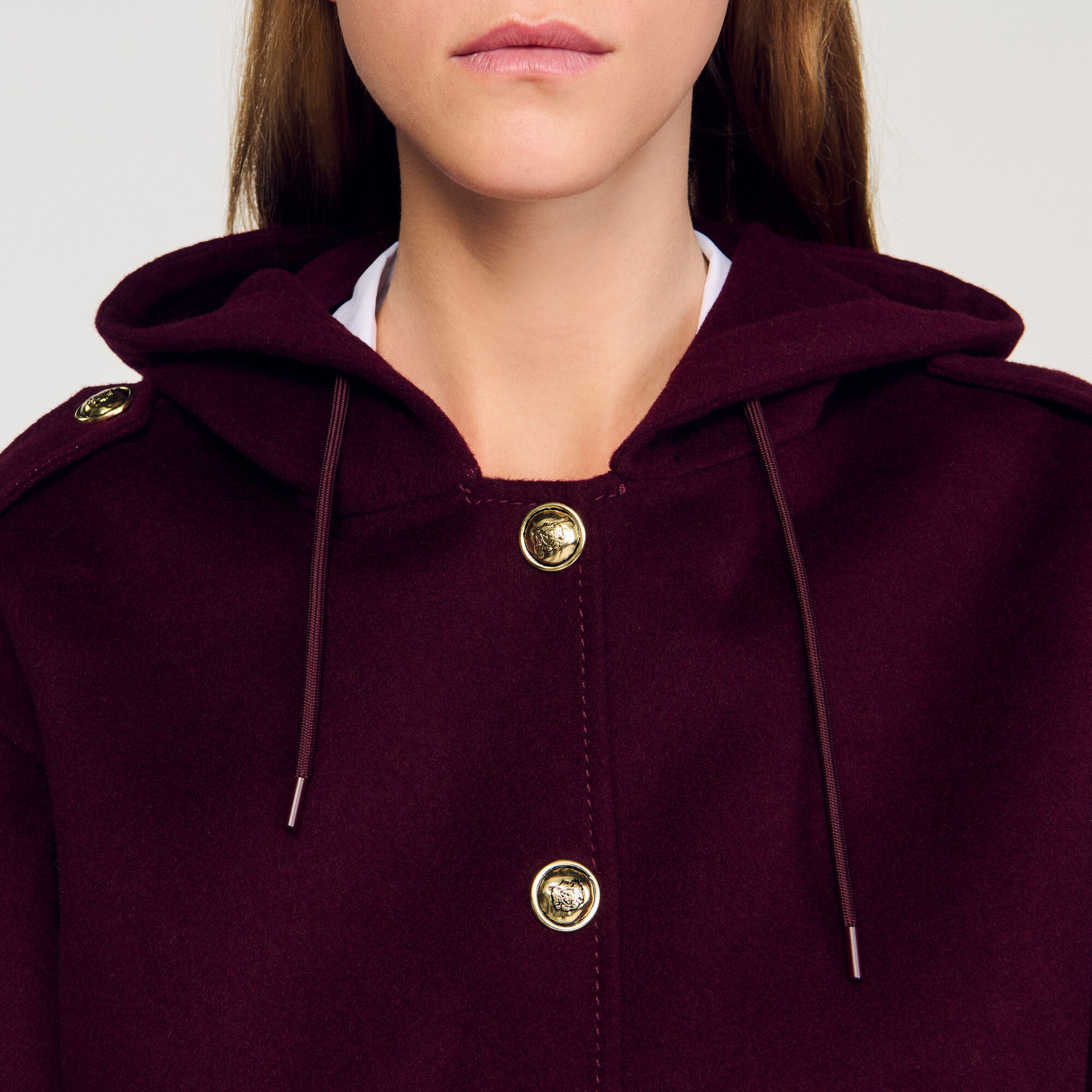 Veste à capuche en laine