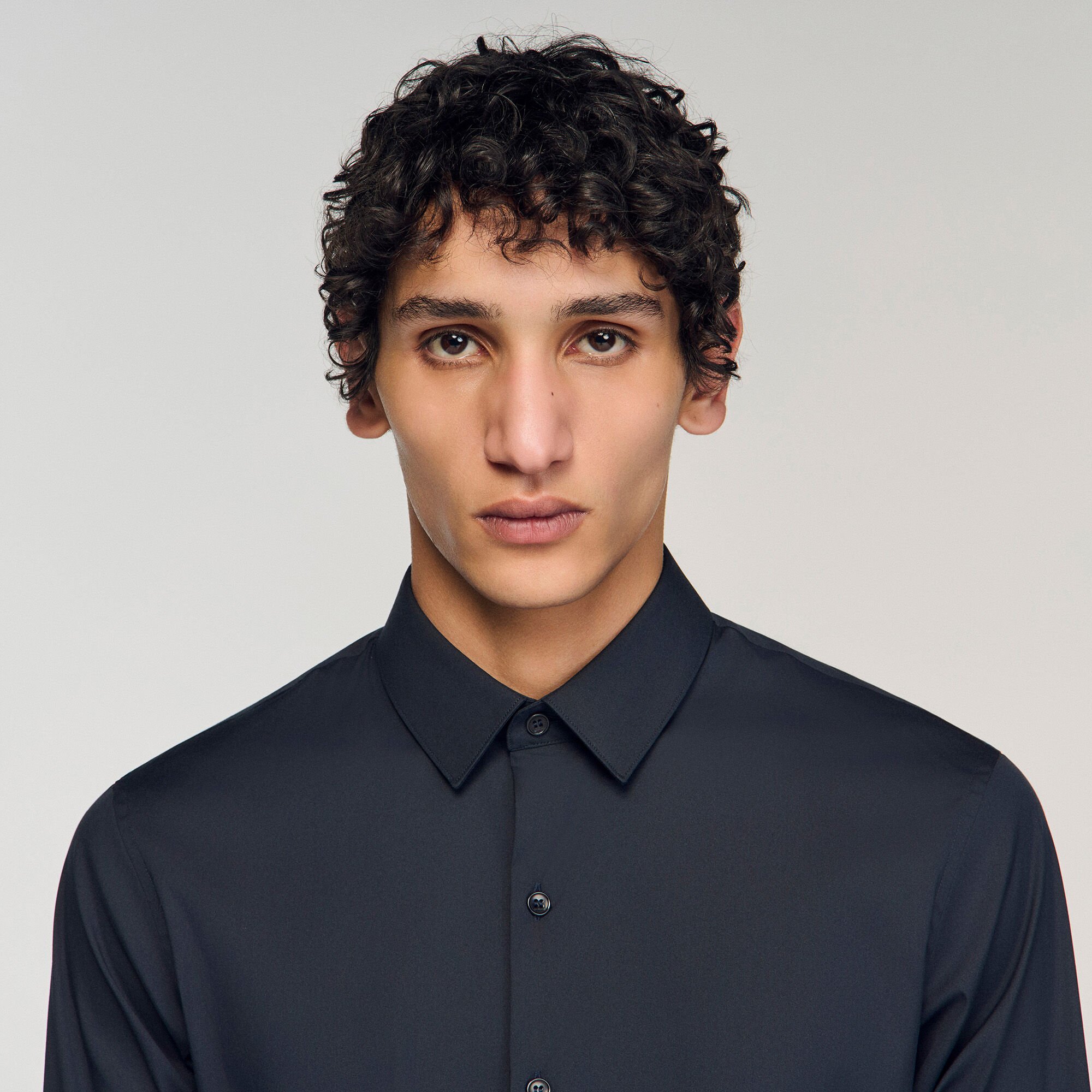 Fitted stretch cotton shirt