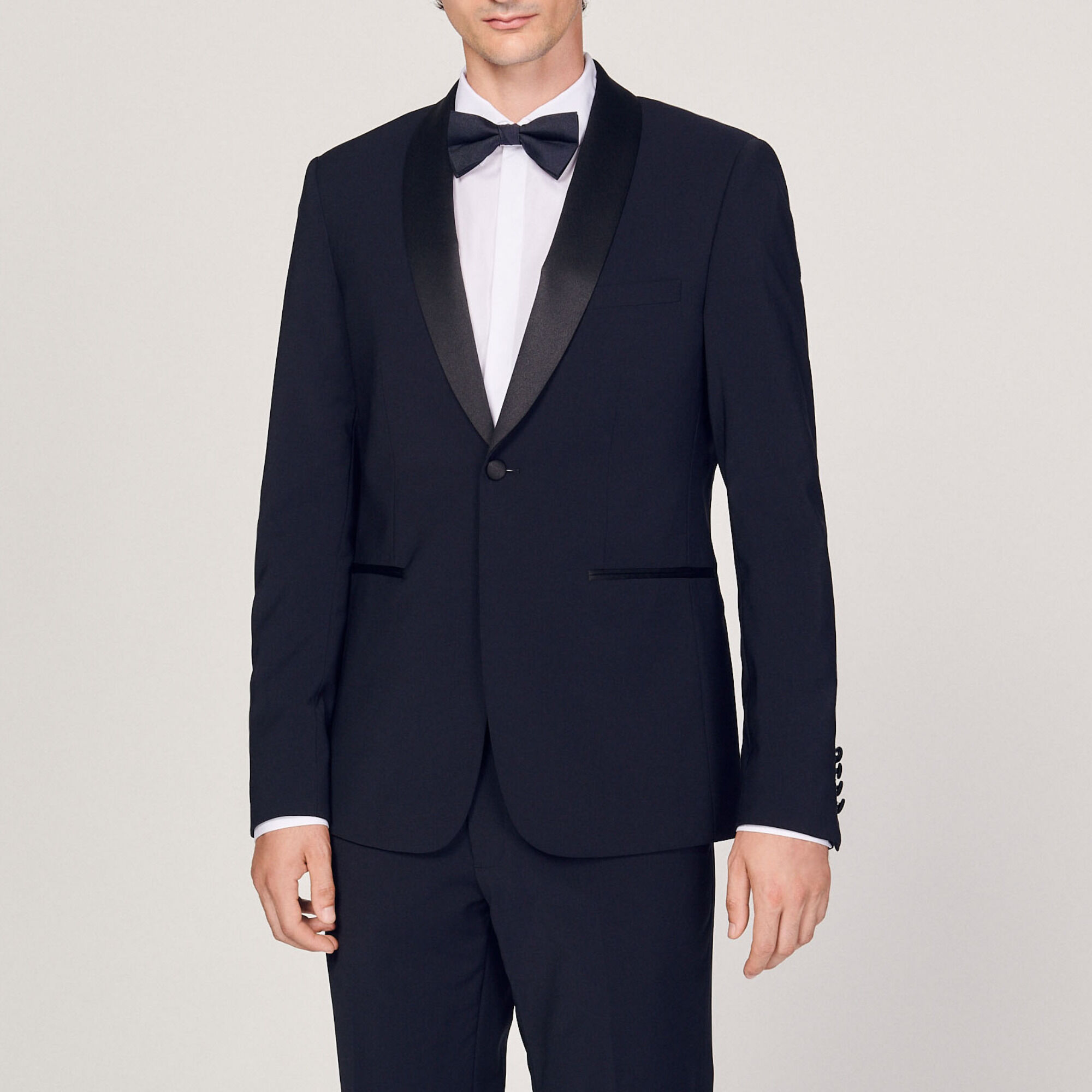 Tuxedo jacket with satin blue for Men Sandro Paris
