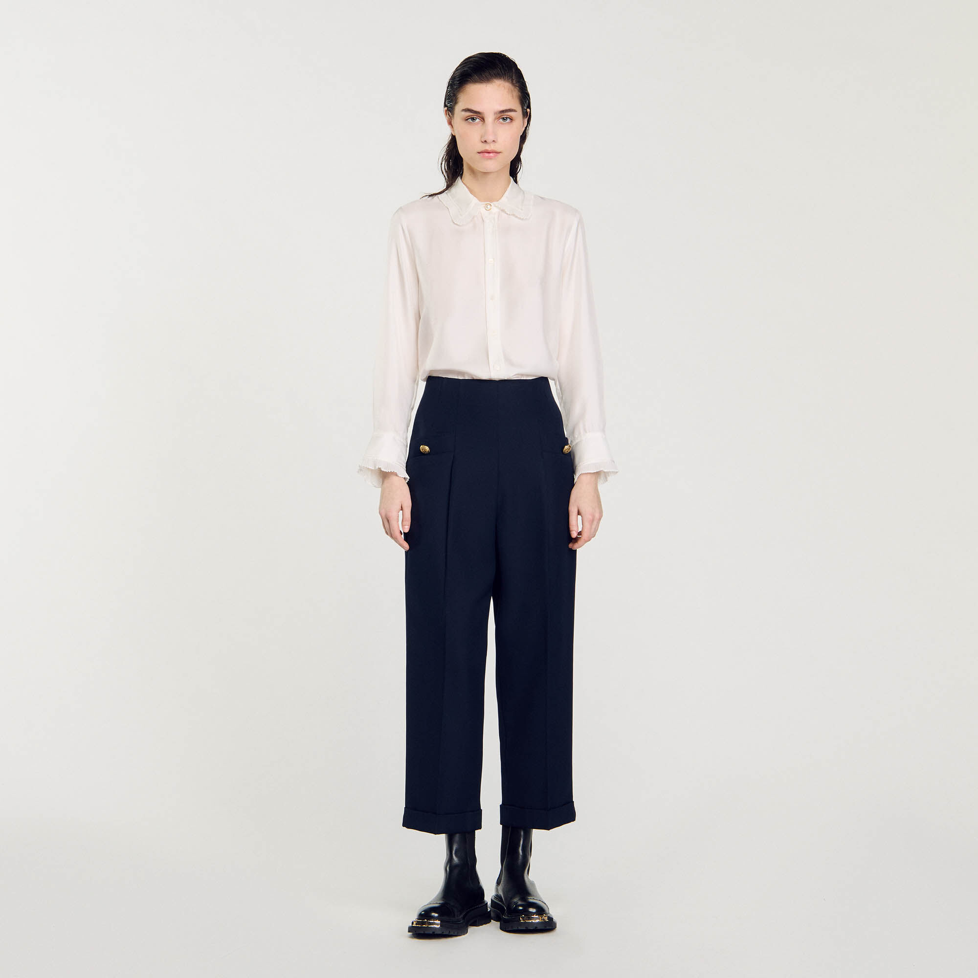 Pantalon de costume à plis