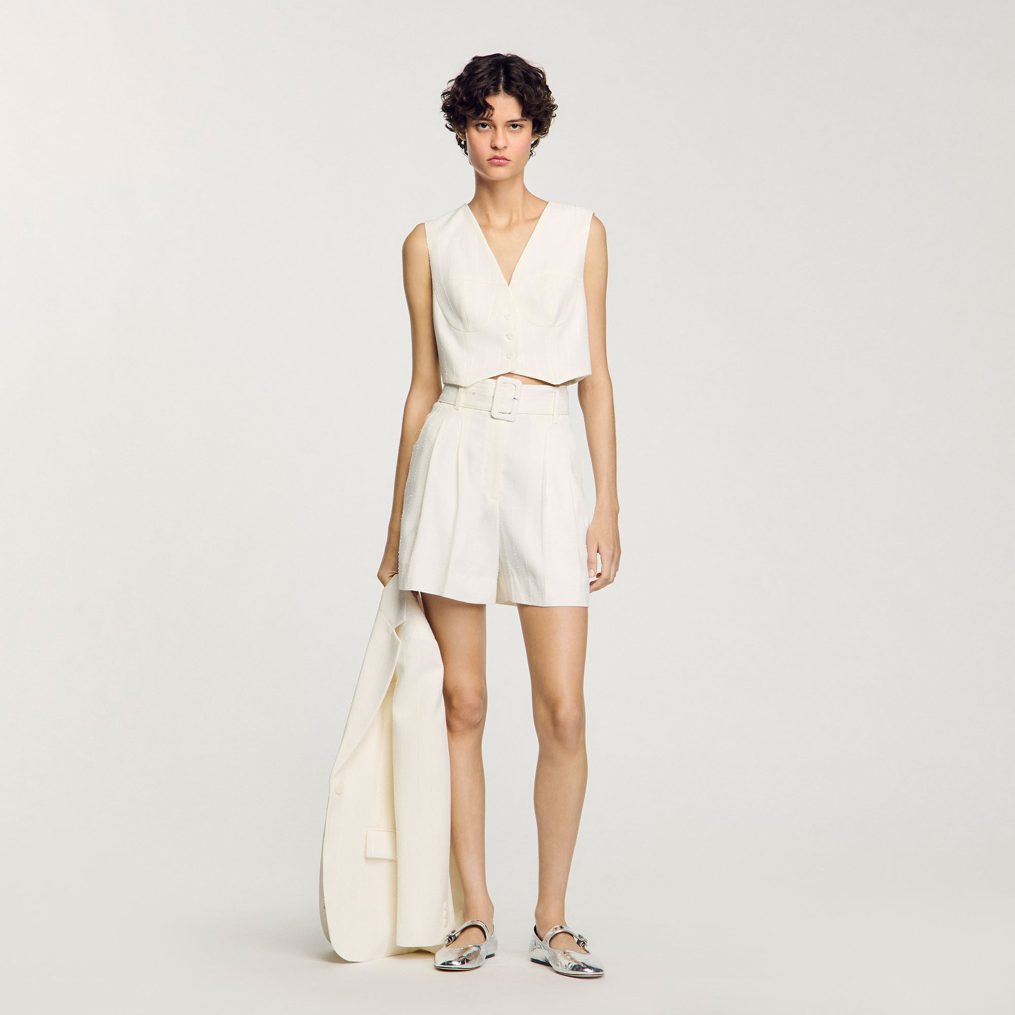 Pailletten-Shorts mit hohem Bund