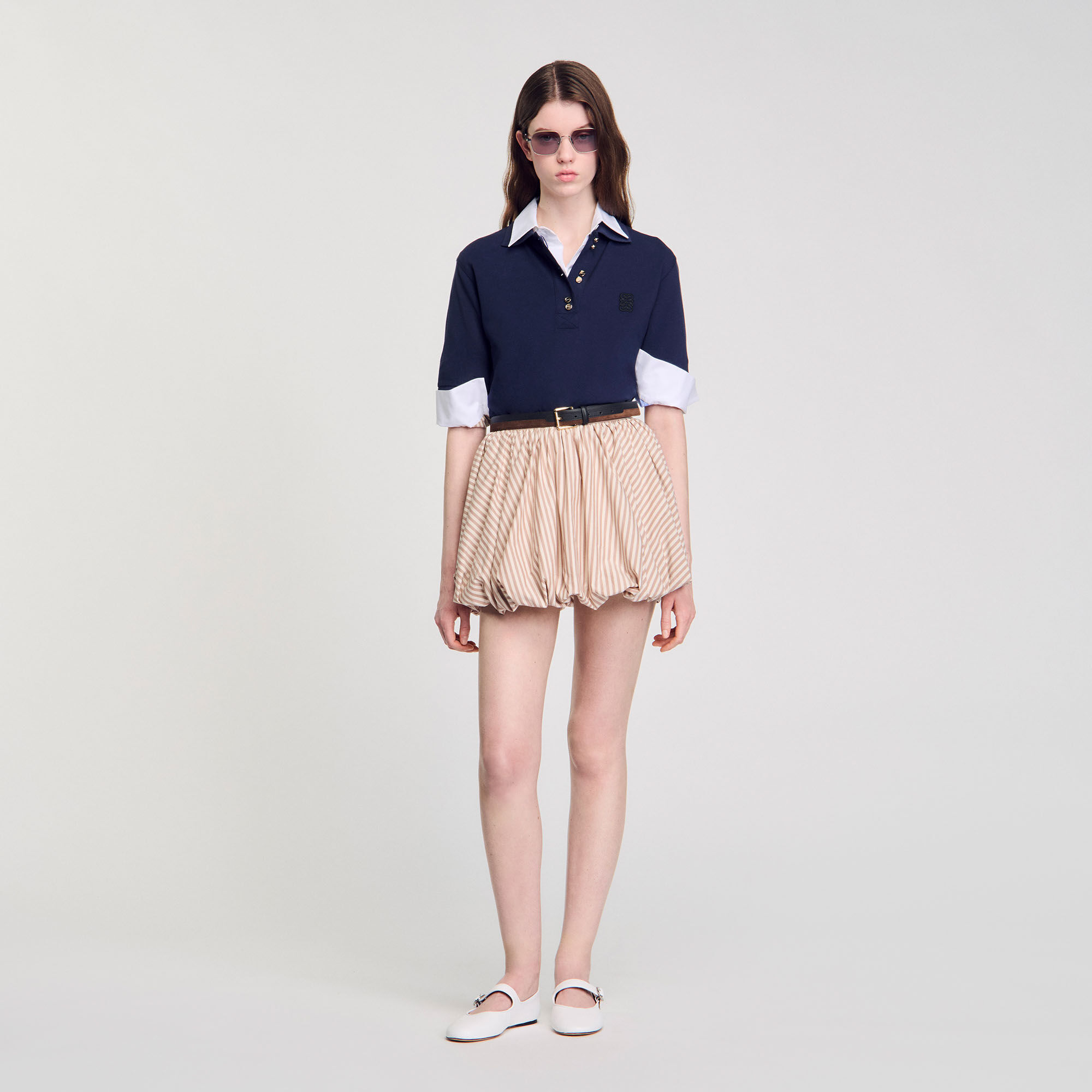 Striped bubble skirt