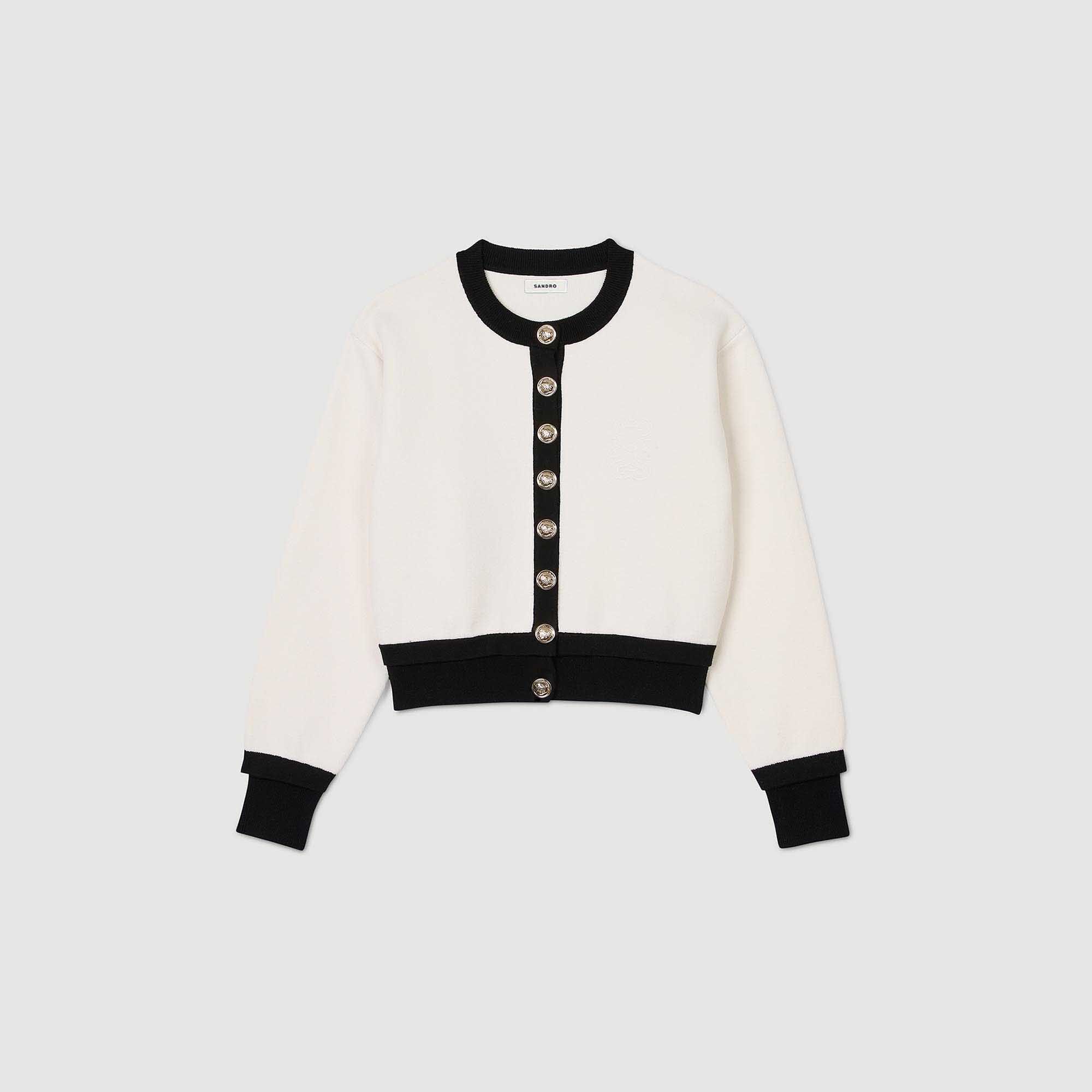 Cardigan bicolore en laine