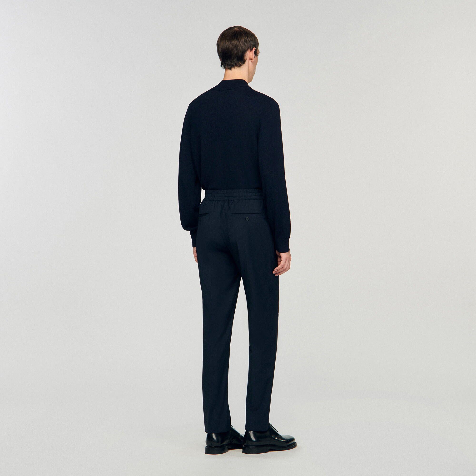 Pantalon élastiqué en laine