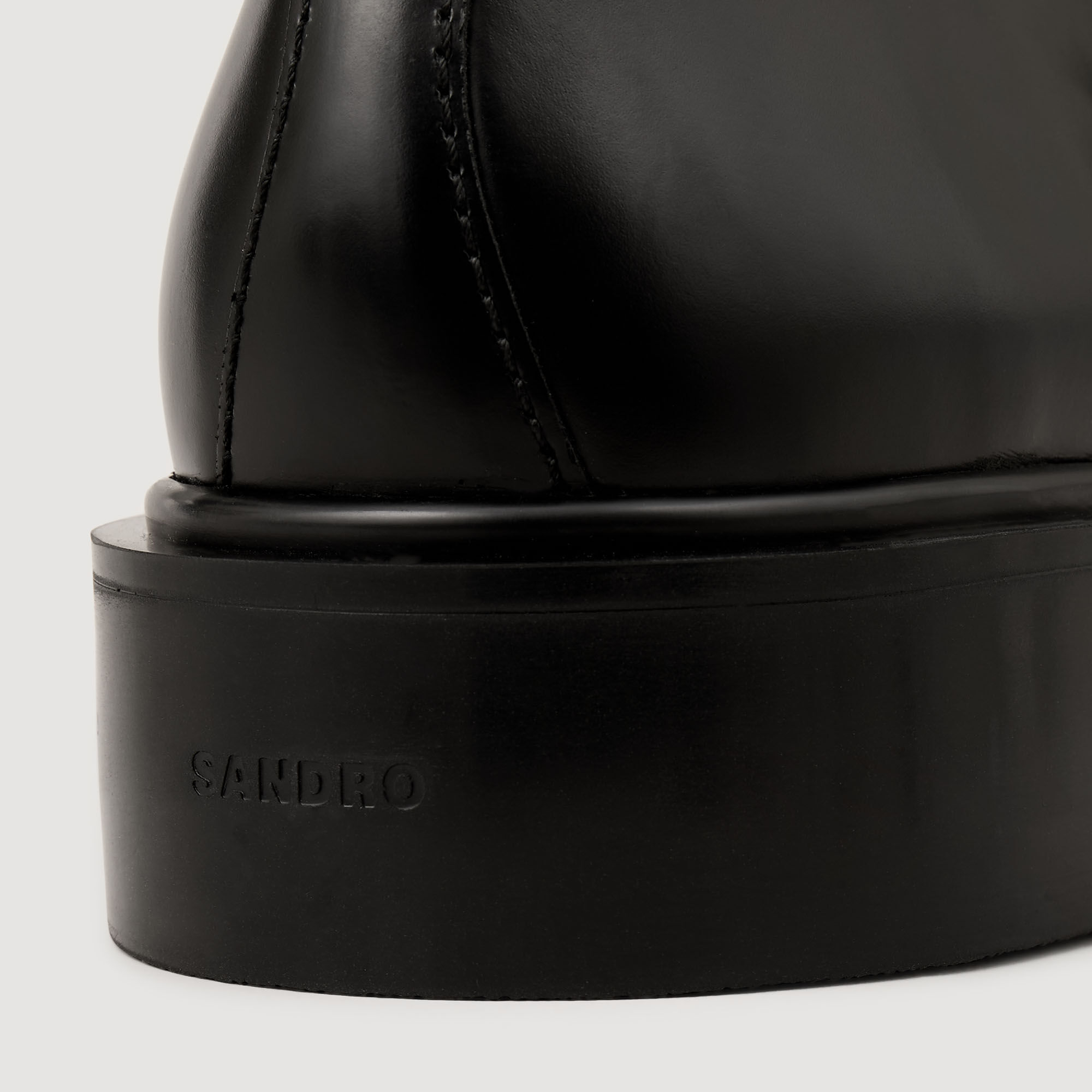 Glazed leather derbies