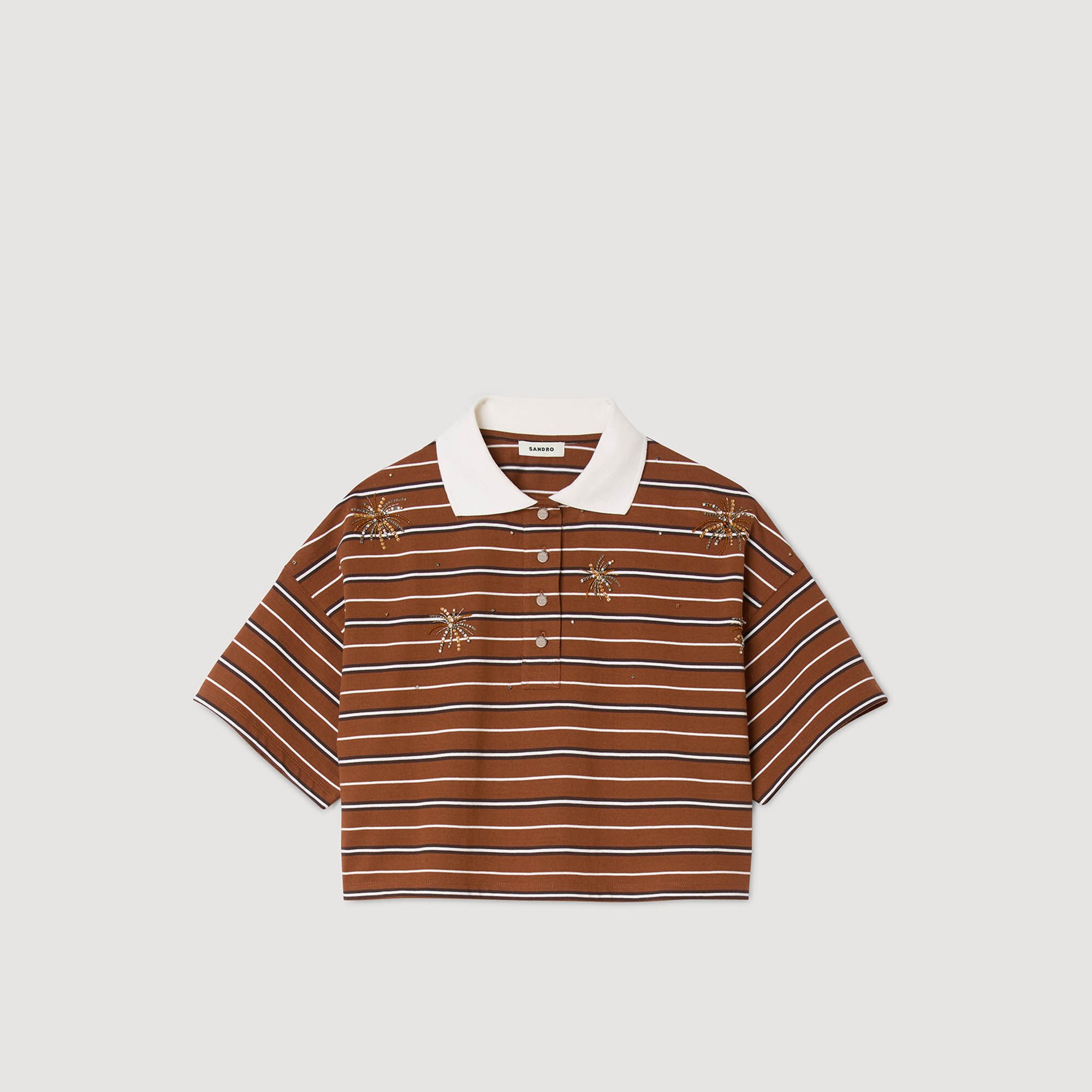 Striped rhinestone T-shirt