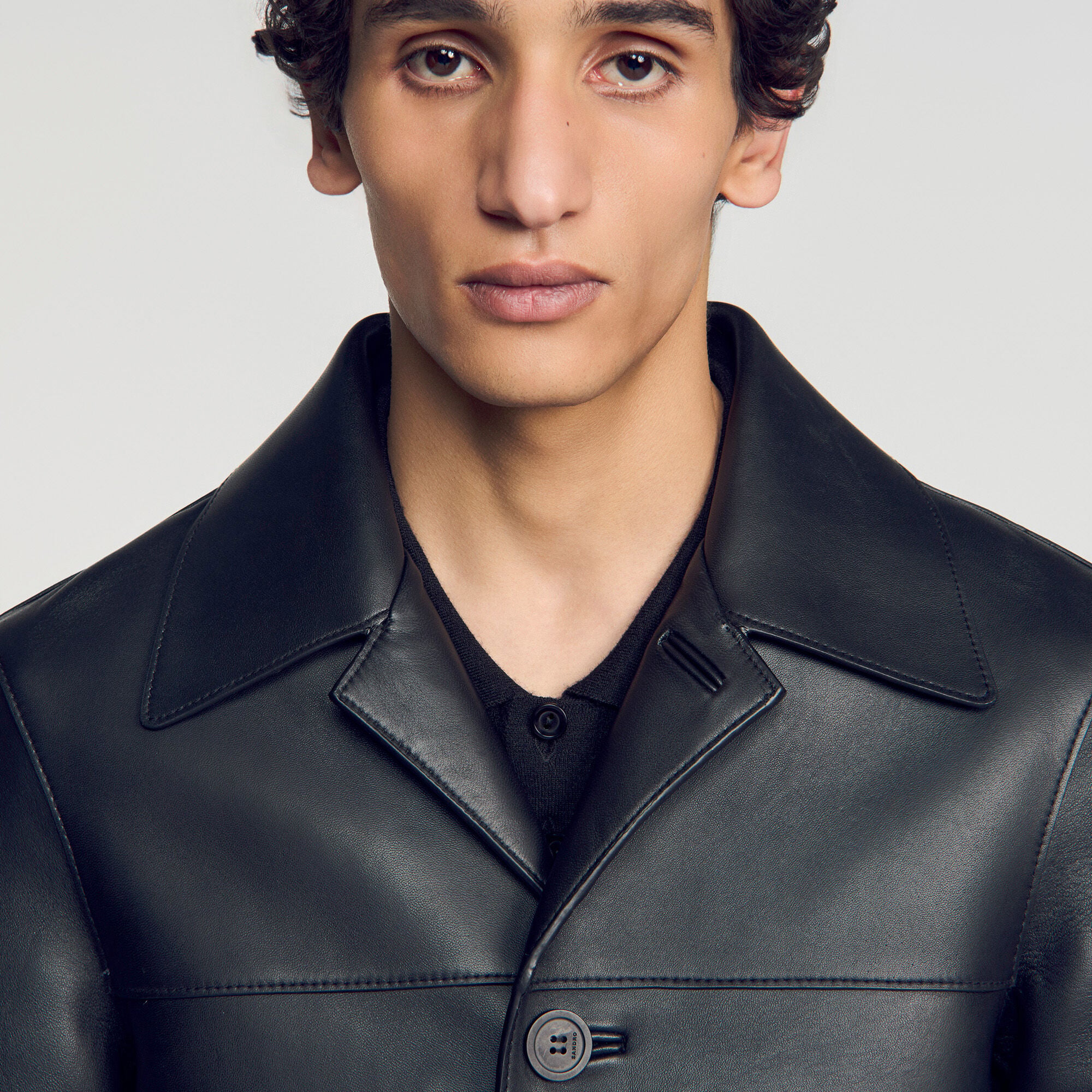 Lammlederblouson mit Kn&ouml;pfen - Herren | Sandro