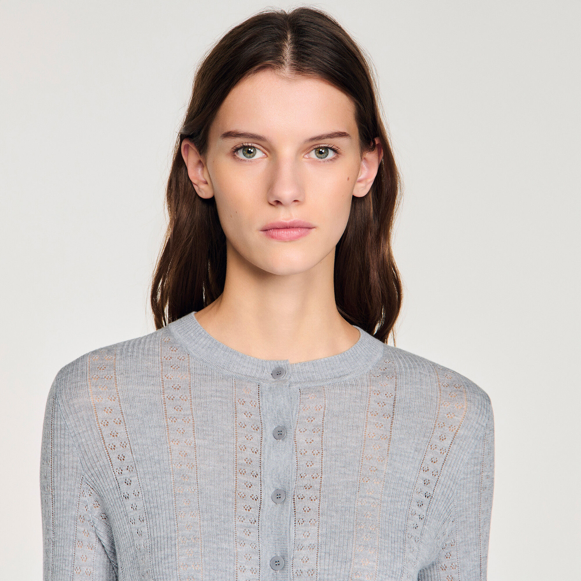 Cardigan aus Pointelle-Strick