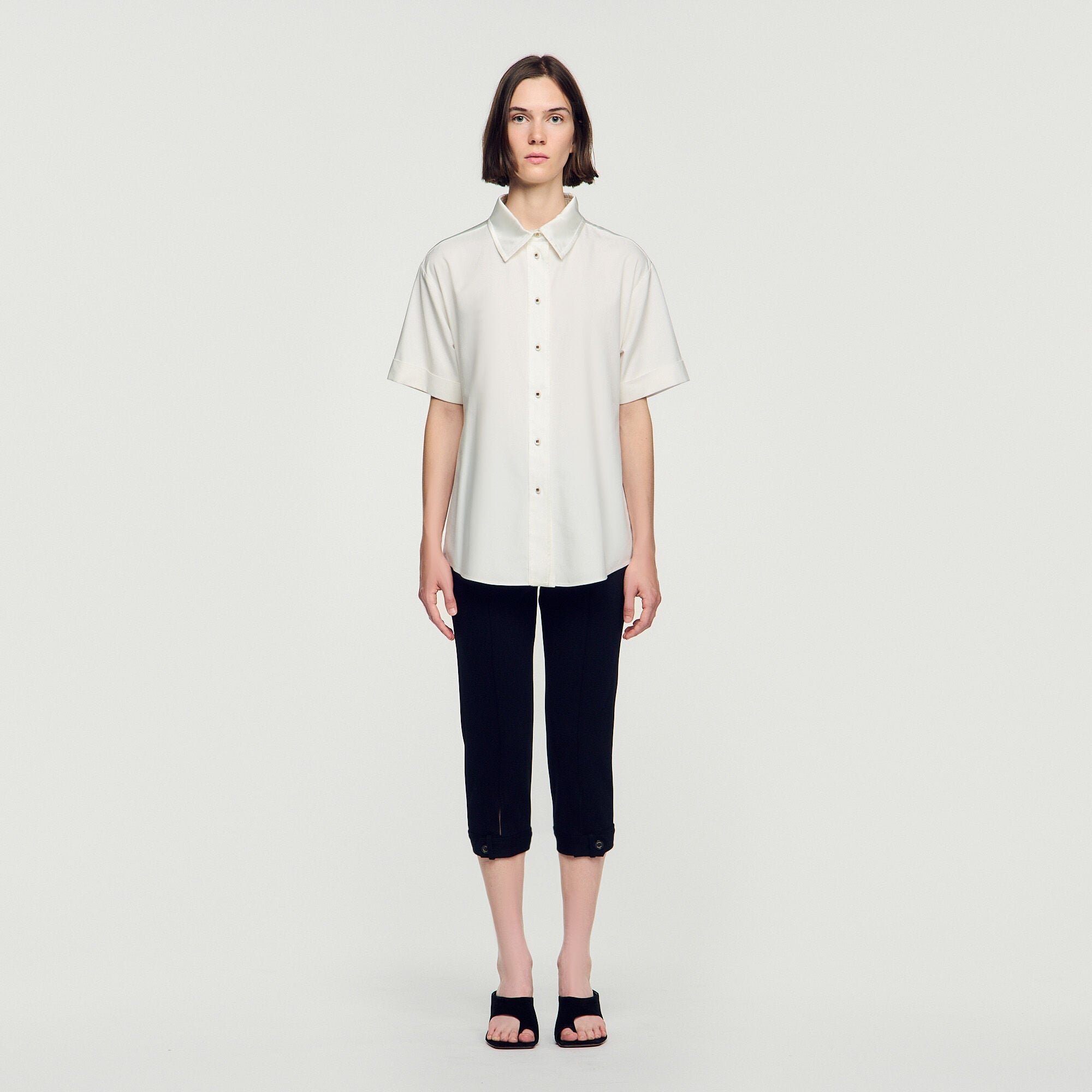 Chemise &agrave; dos pliss&eacute; - Femme | Sandro