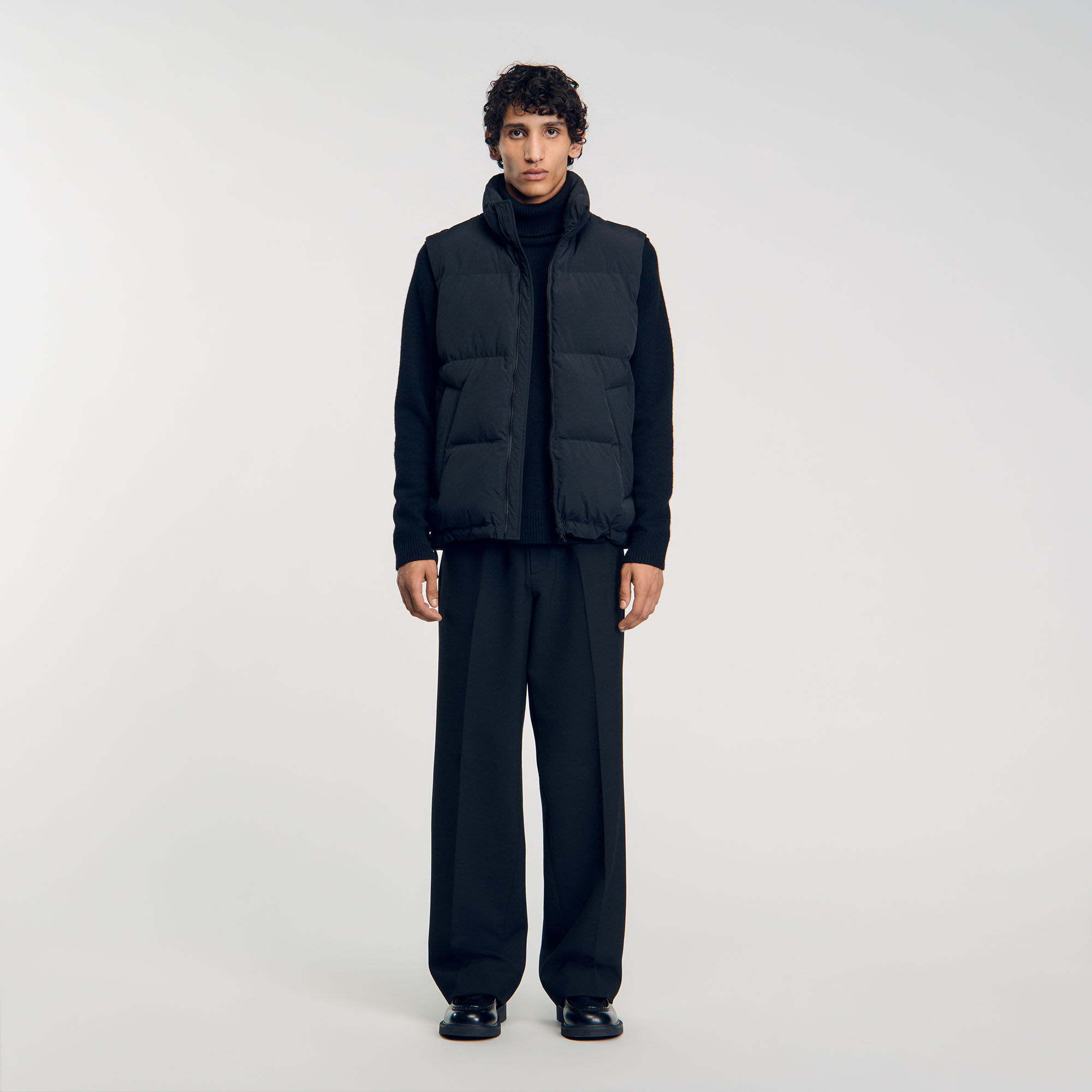Doudoune sans manches gris noir pour homme Sandro Paris