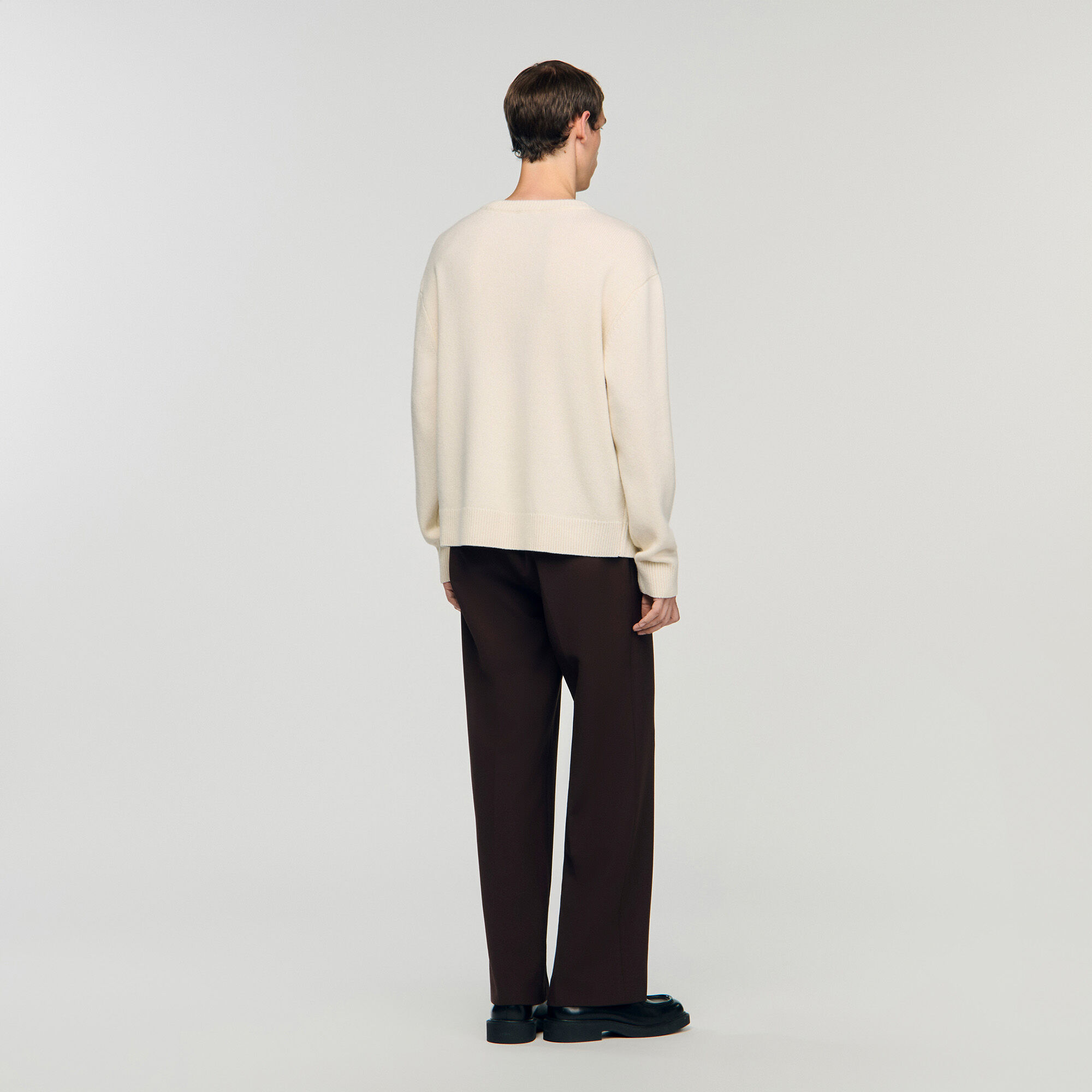 Wollpullover mit Blumendetail