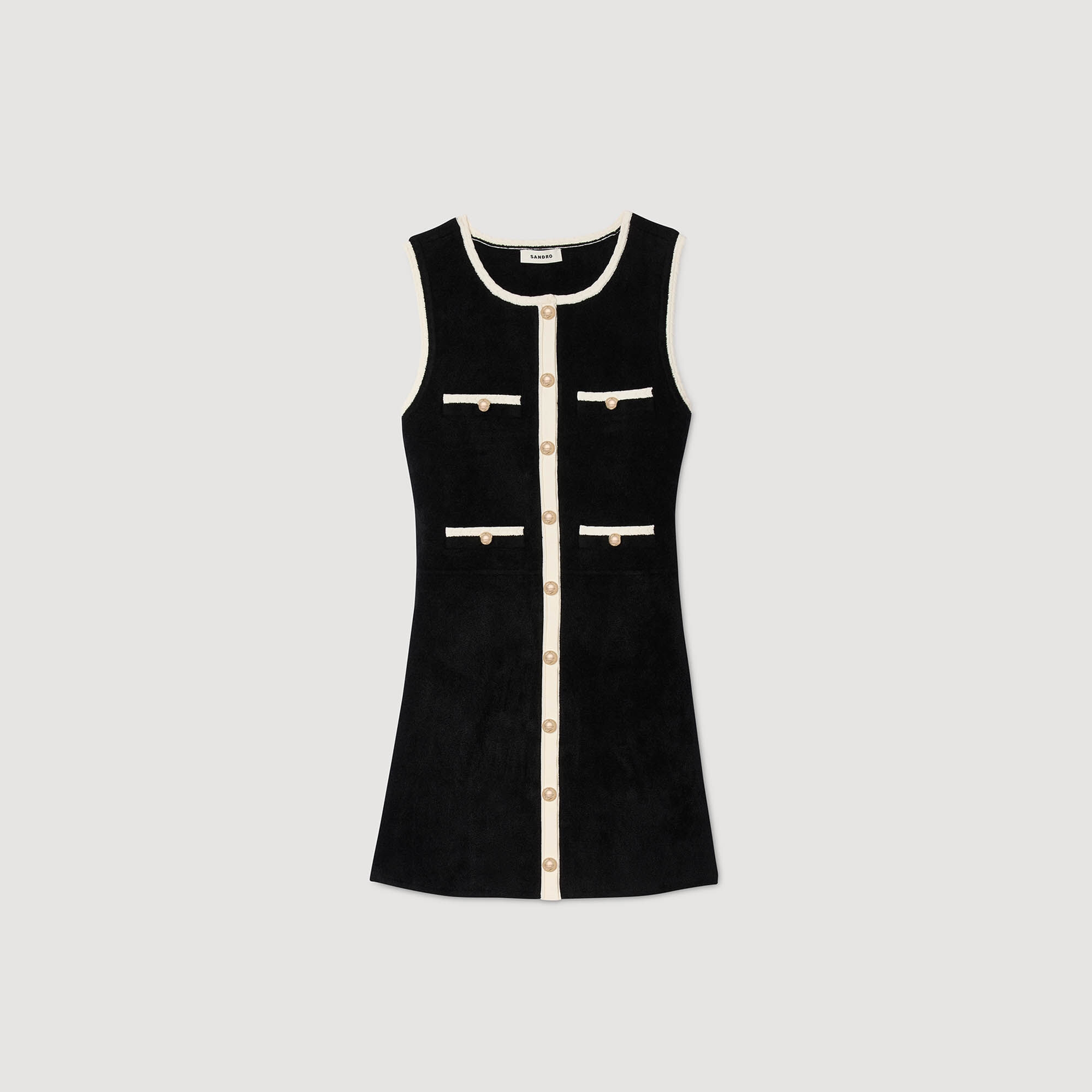 Robe courte en maille velours