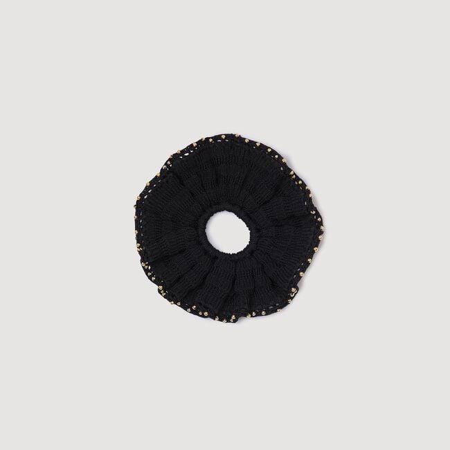 Beaded crochet scrunchie