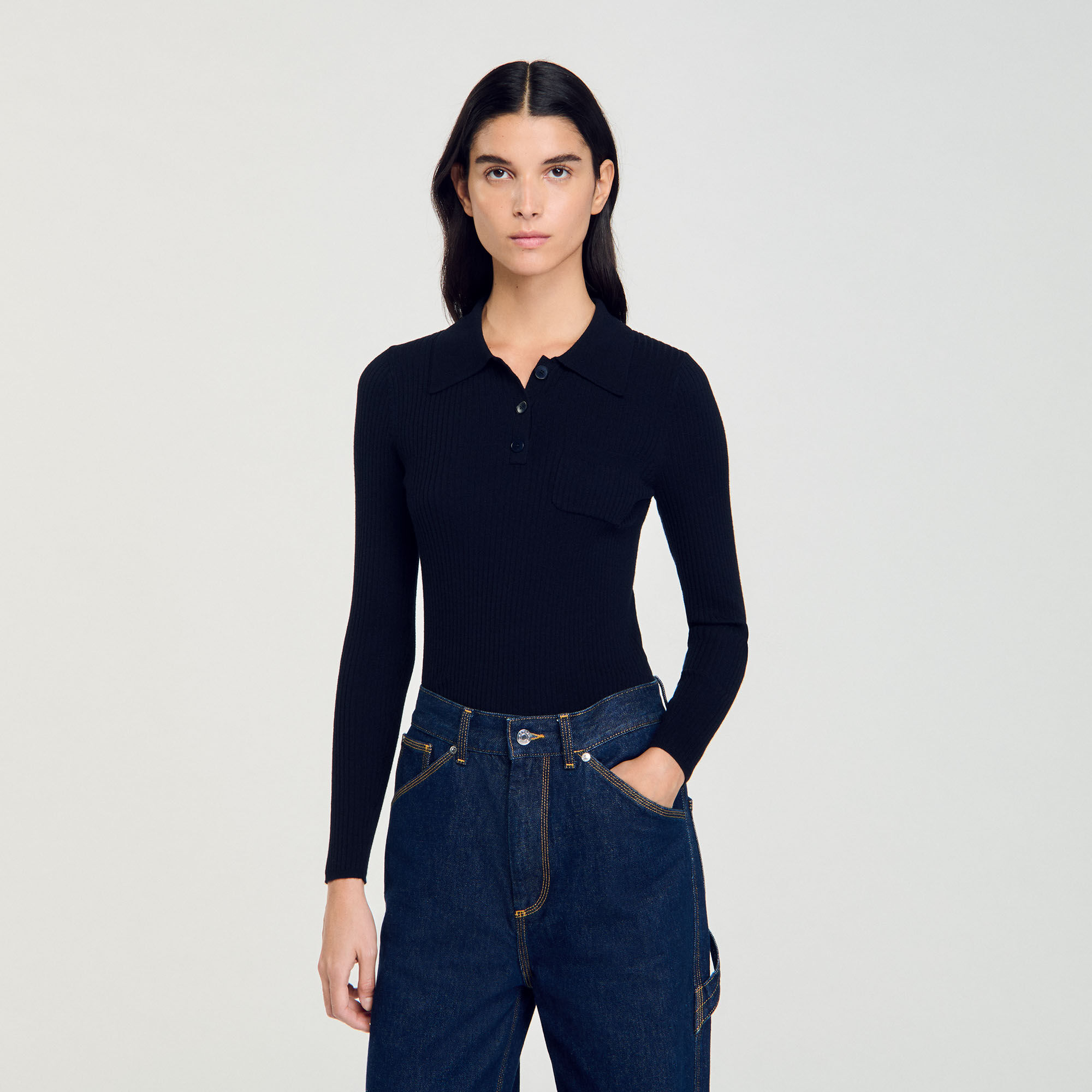 Rib knit jumper