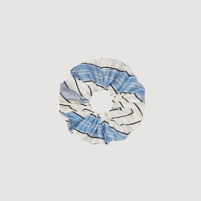 Striped silk scrunchie