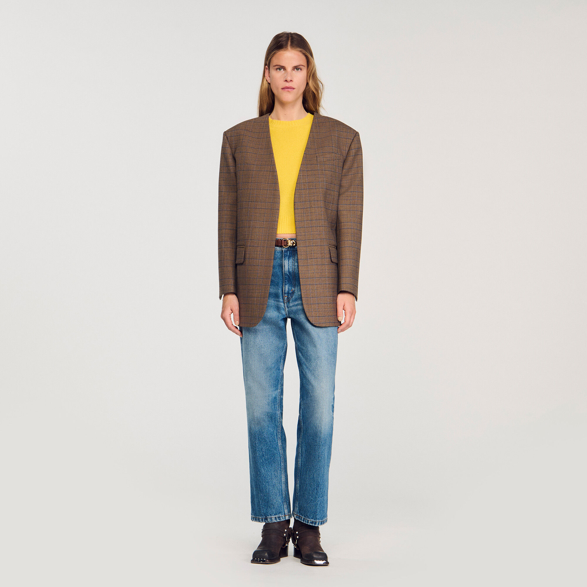 Veste oversize à carreaux
