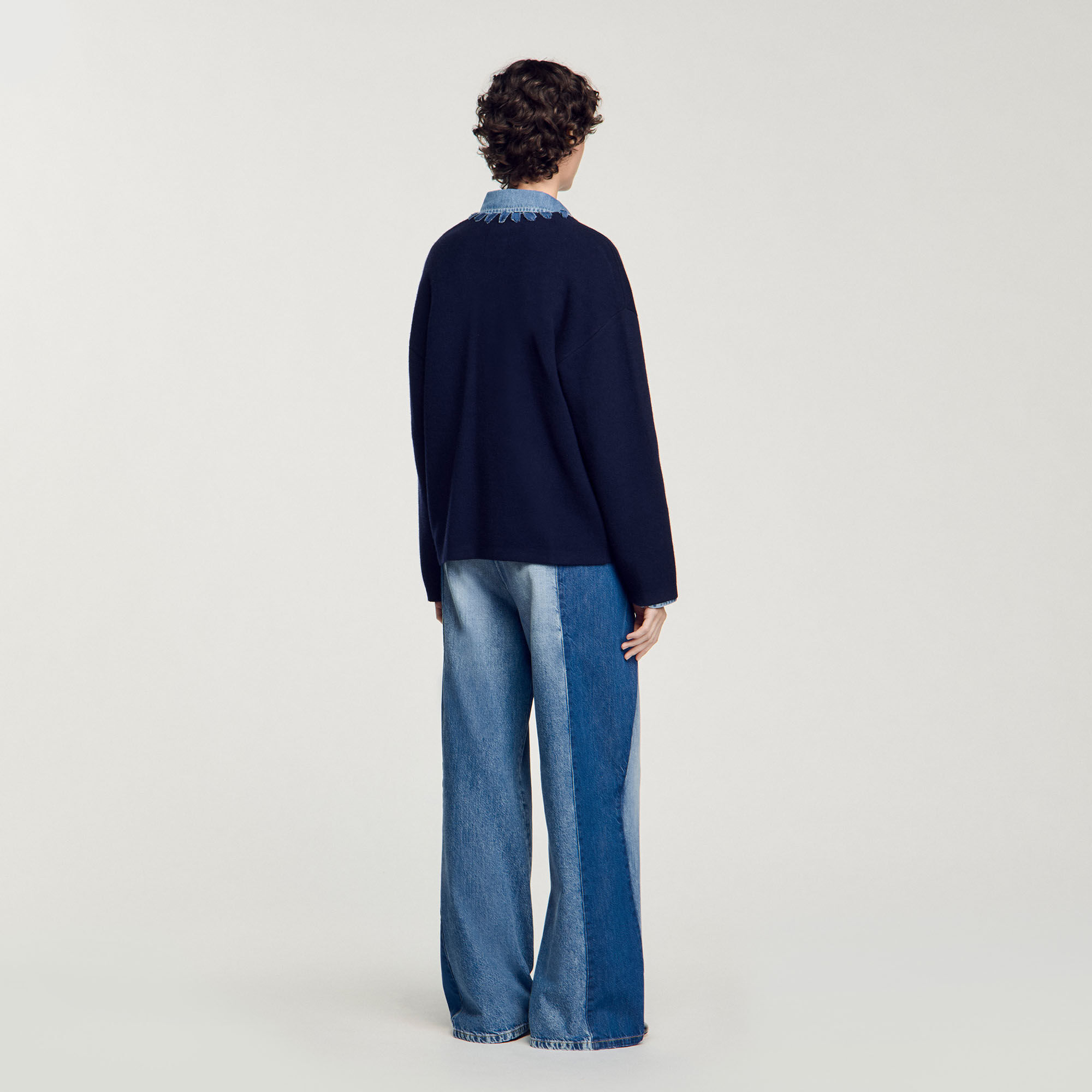 Cardigan à détails denim 