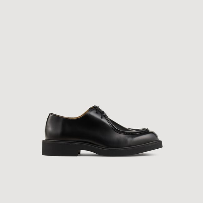 Derby-Schuhe aus glasiertem Leder