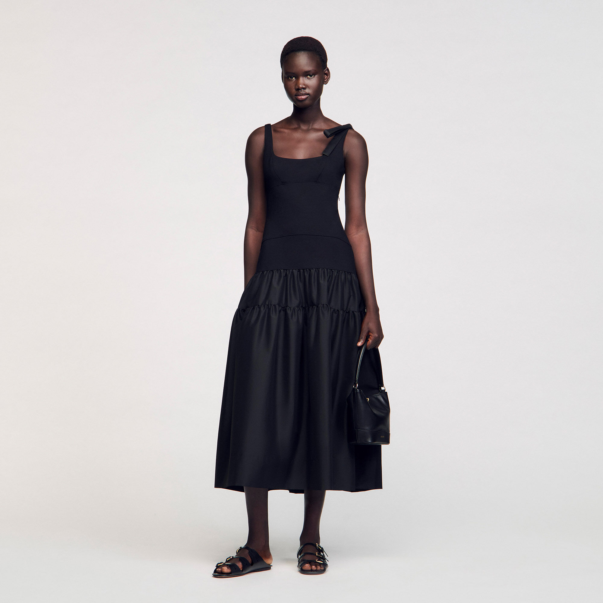 Robe longue bimatière