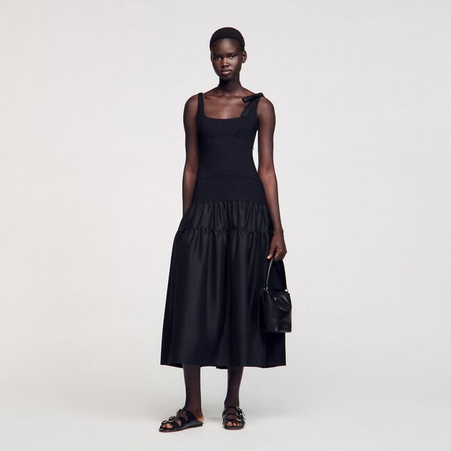 Robe longue bimatière