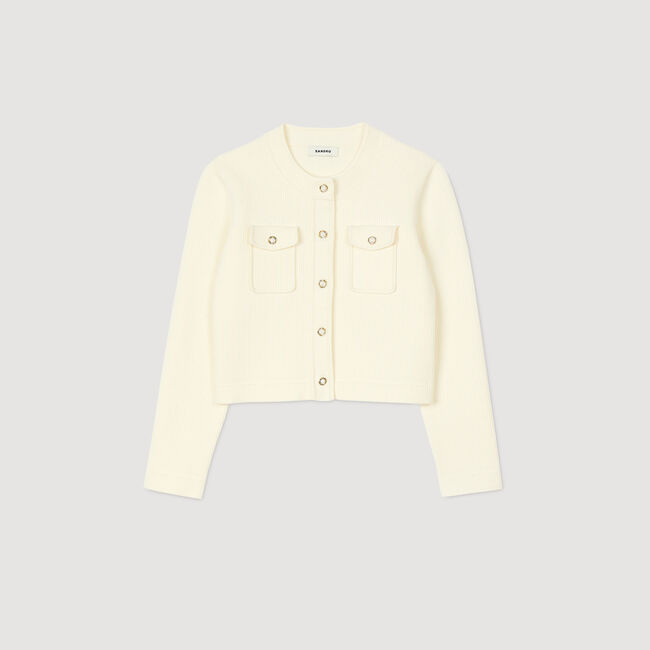 Cardigan aus Rippstrick