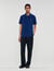 Polo shirt with leather logo