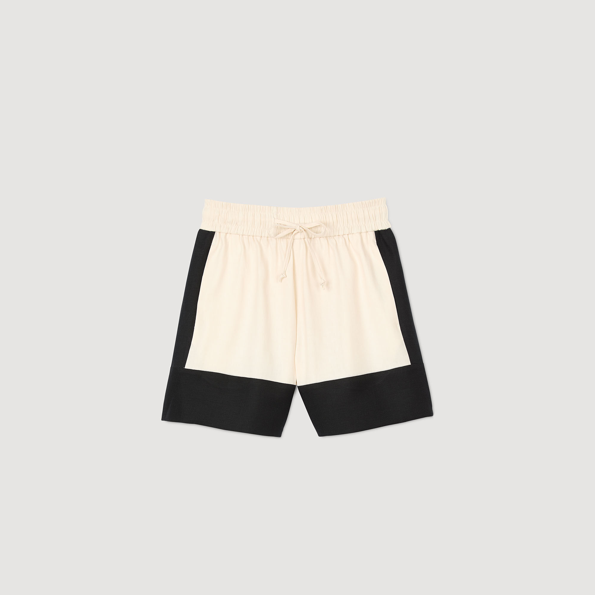 Short bicolore en lin