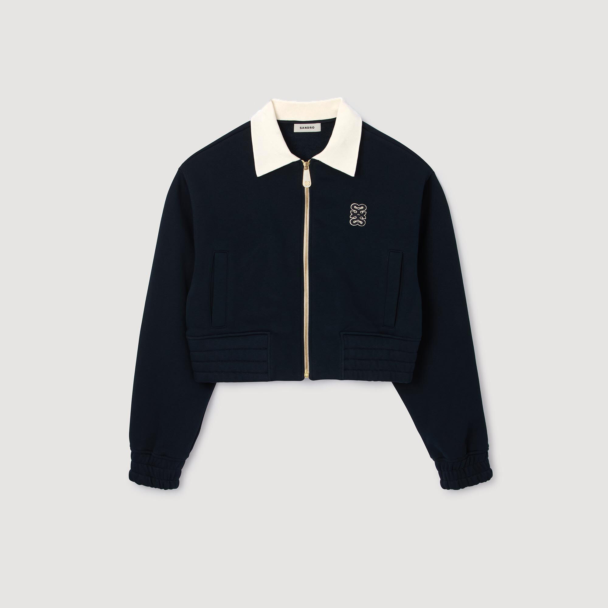 Zweifarbiges kurzes Sweatshirt