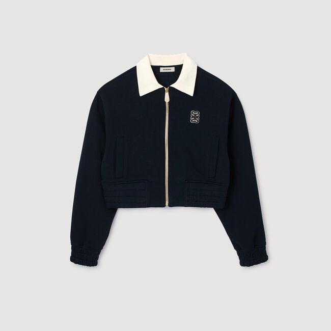 Zweifarbiges kurzes Sweatshirt