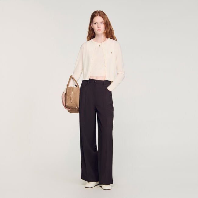 Kurzer Rundhals-Steppcardigan