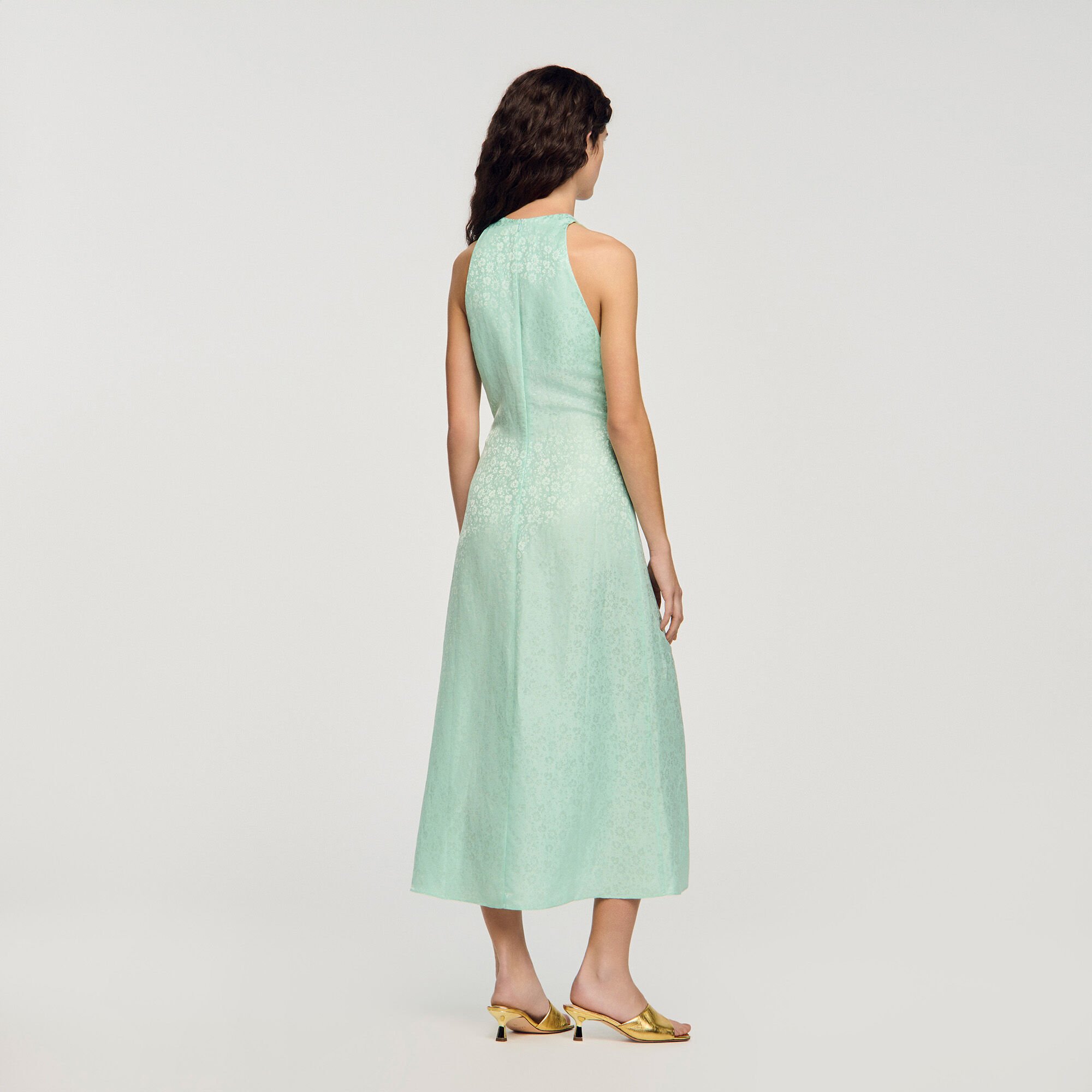 V-neck floral print maxi dress